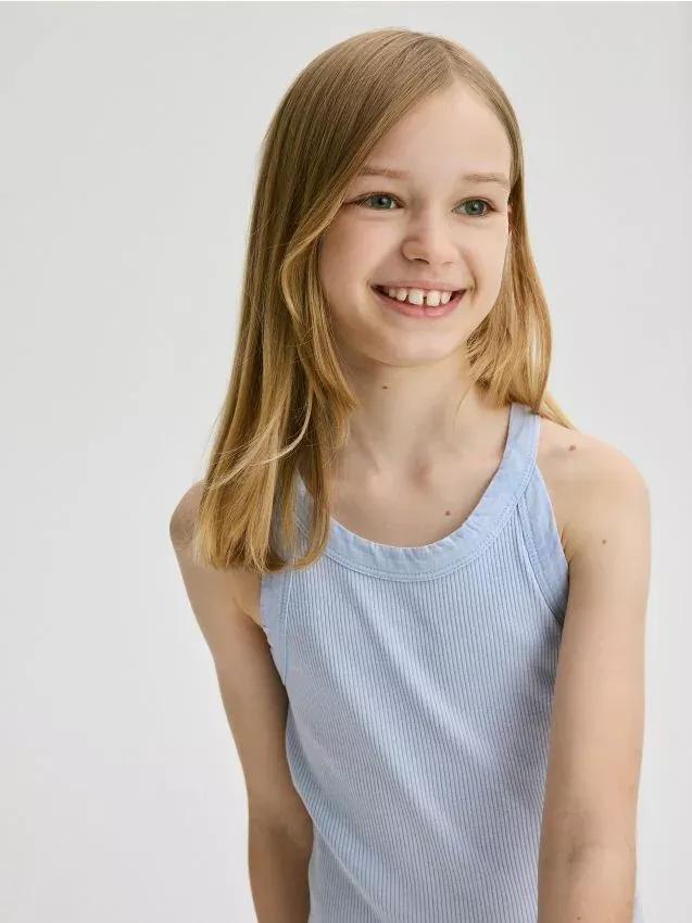 Blue Wash Effect Dress, Kids Girls, , large image number 0