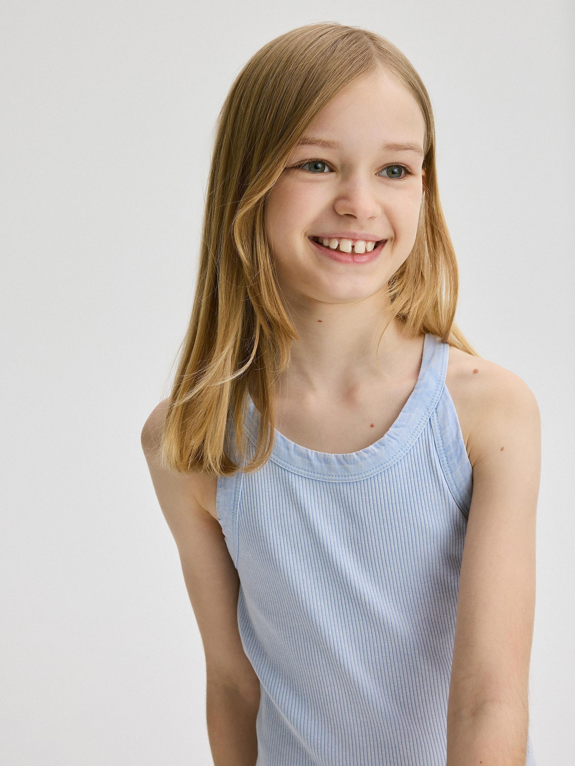 Blue Wash Effect Dress, Kids Girls, , large image number 1