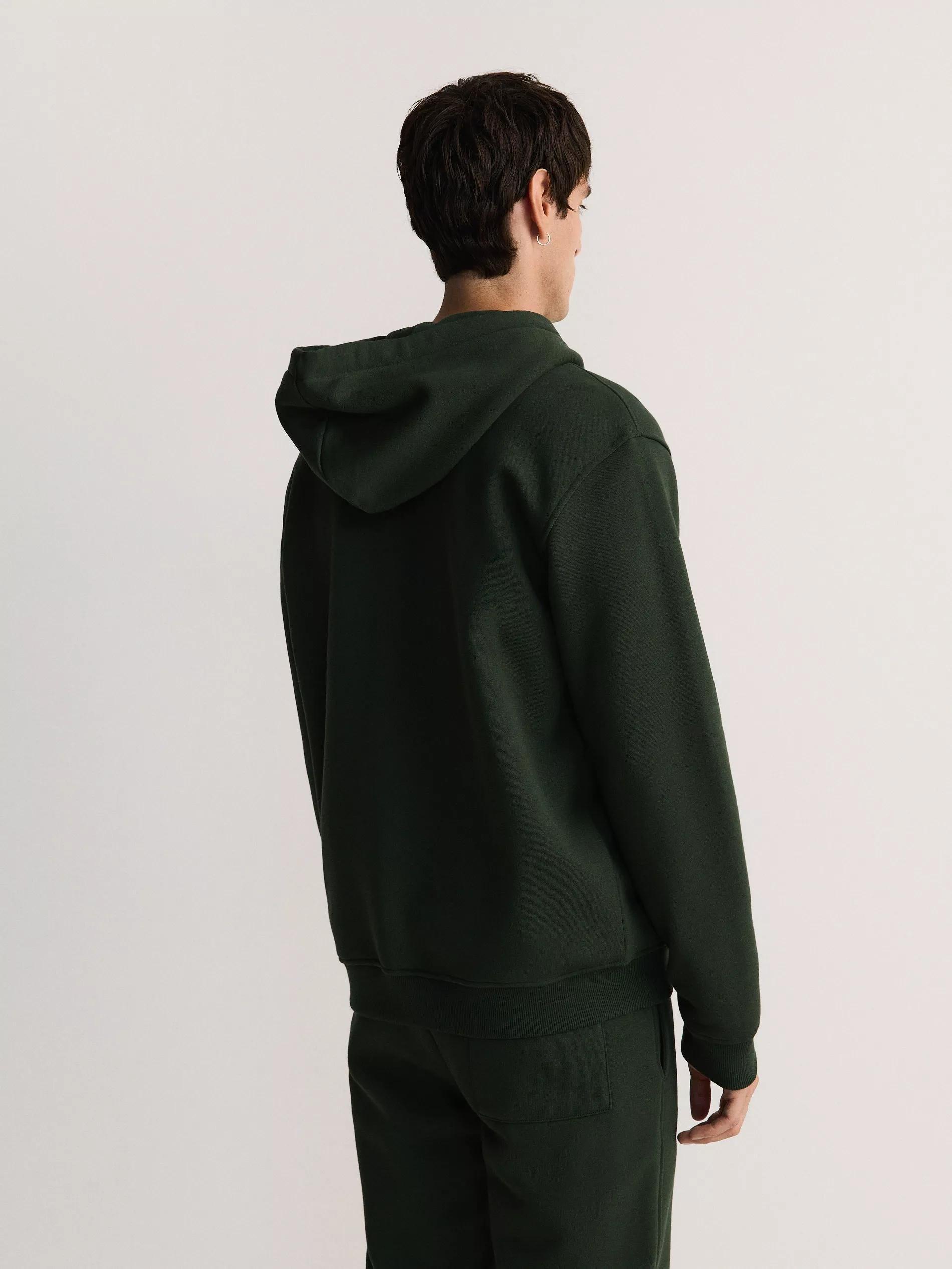Green Zippered Hooded Jacket, , large image number 5
