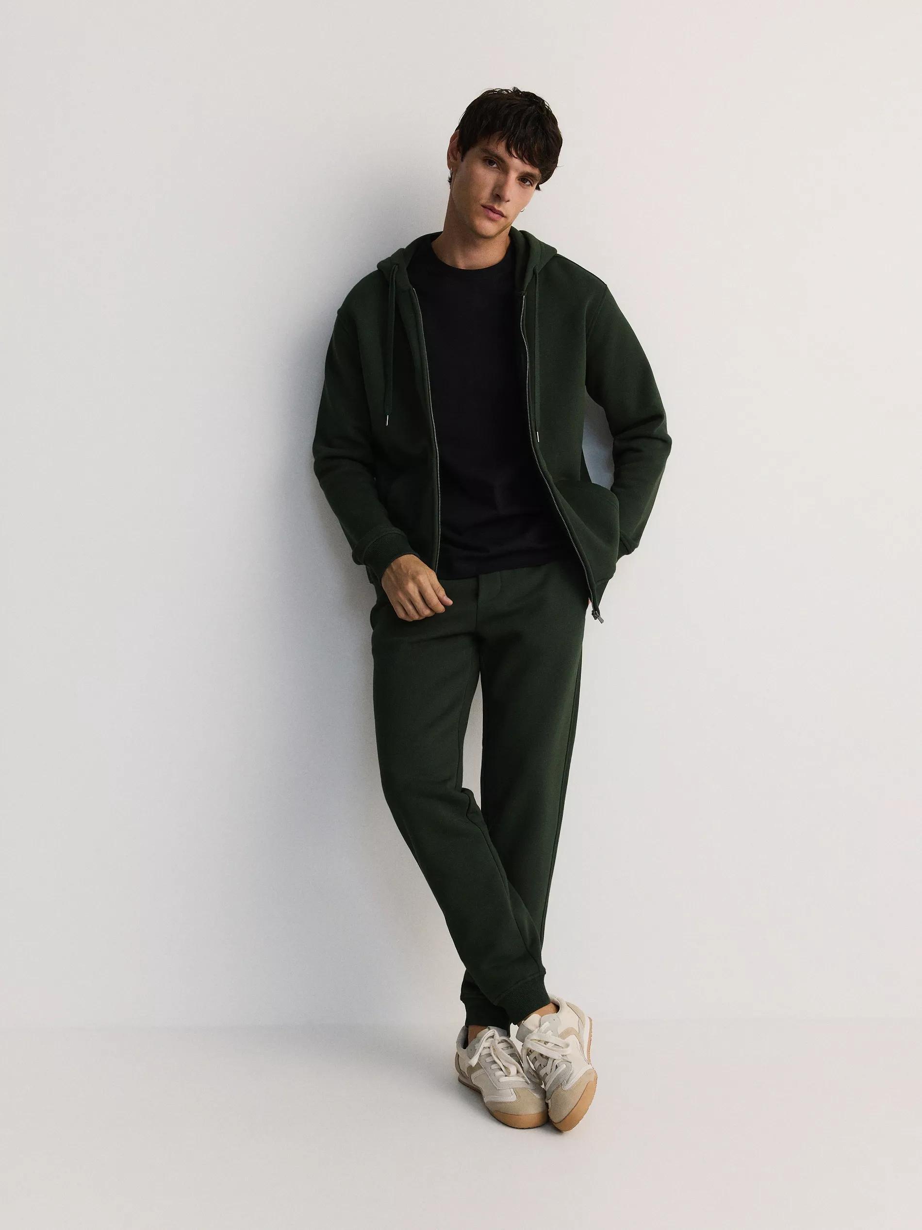 Green Zippered Hooded Jacket, , large image number 7