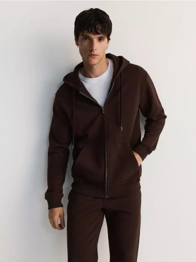 Brown Solid Regular Hoodie, , large image number 0