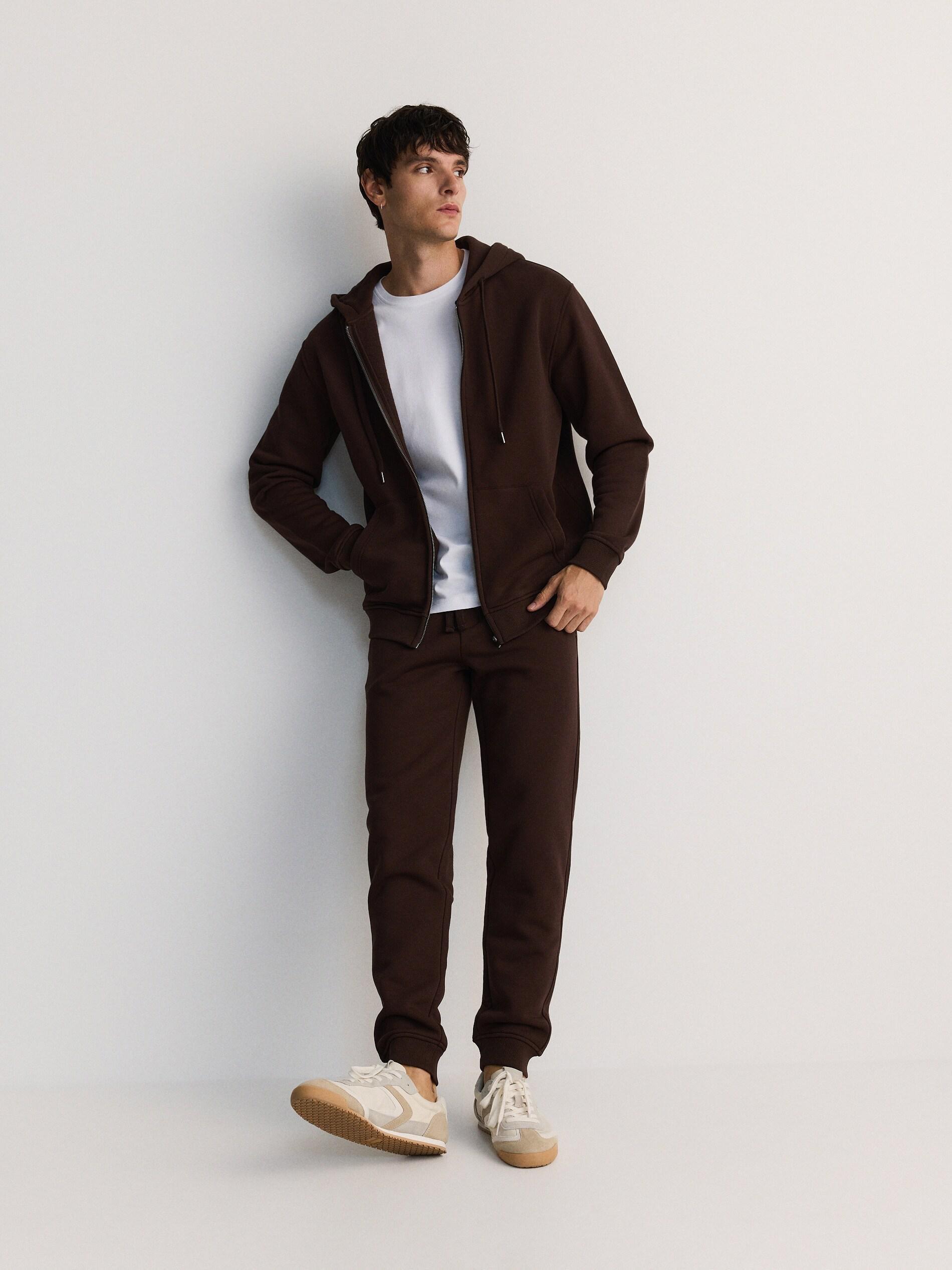 Brown Solid Regular Hoodie, , large image number 3