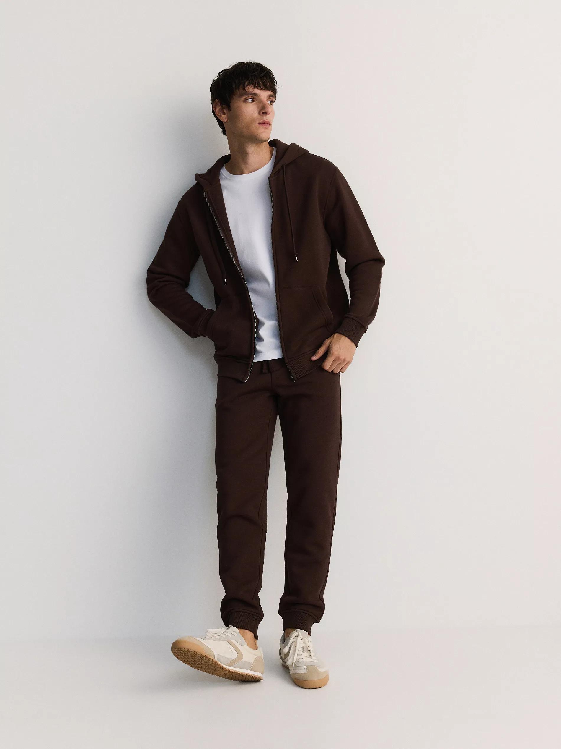 Brown Solid Regular Hoodie, , large image number 4