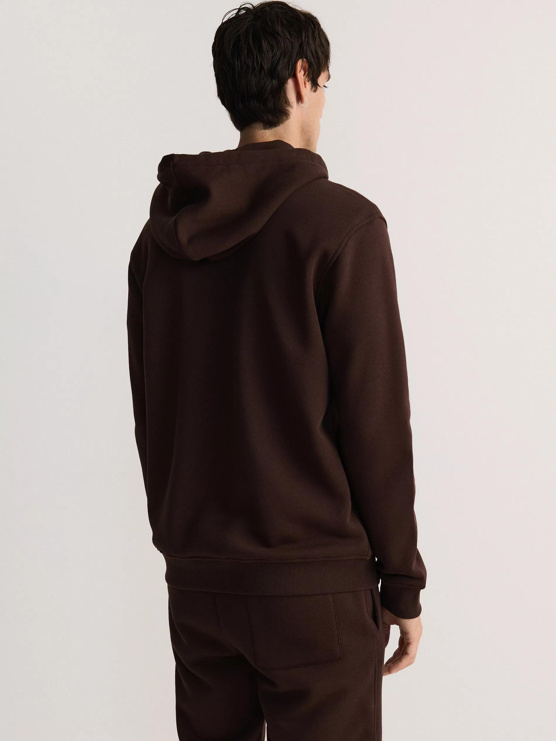 Brown Solid Regular Hoodie, , large image number 8