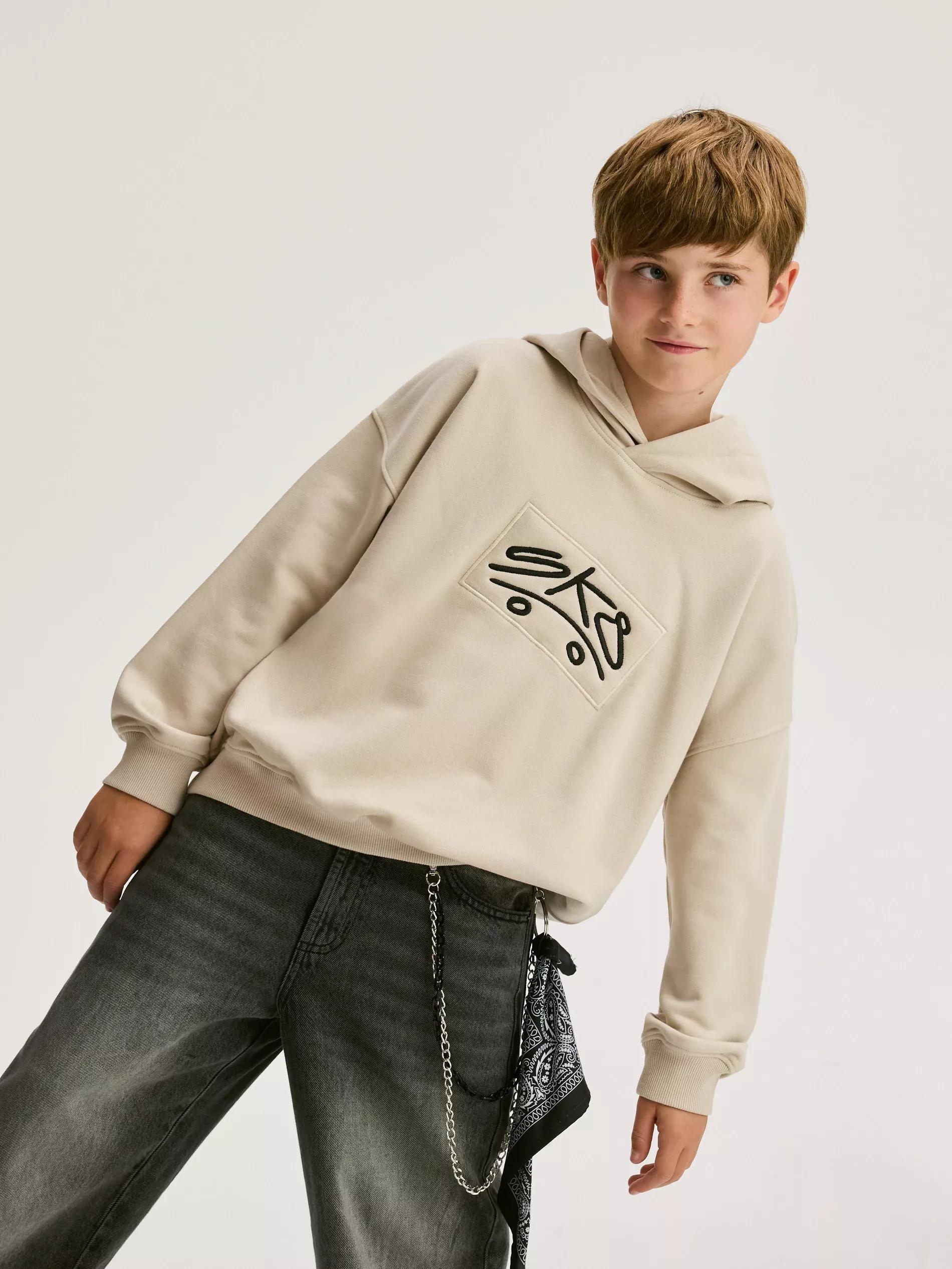 هودي قطن بيج, Beige, large image number 2