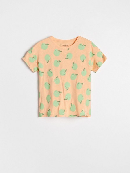 Reserved - Orange Fruit Print T-Shirt, Girls