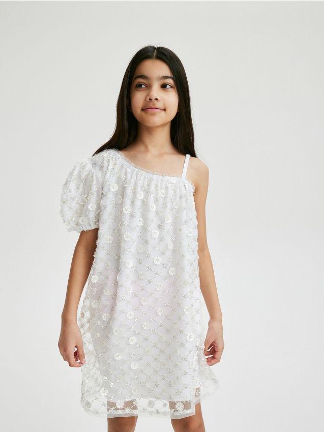 White Sequin Dress, Kids Girls, , large image number 0