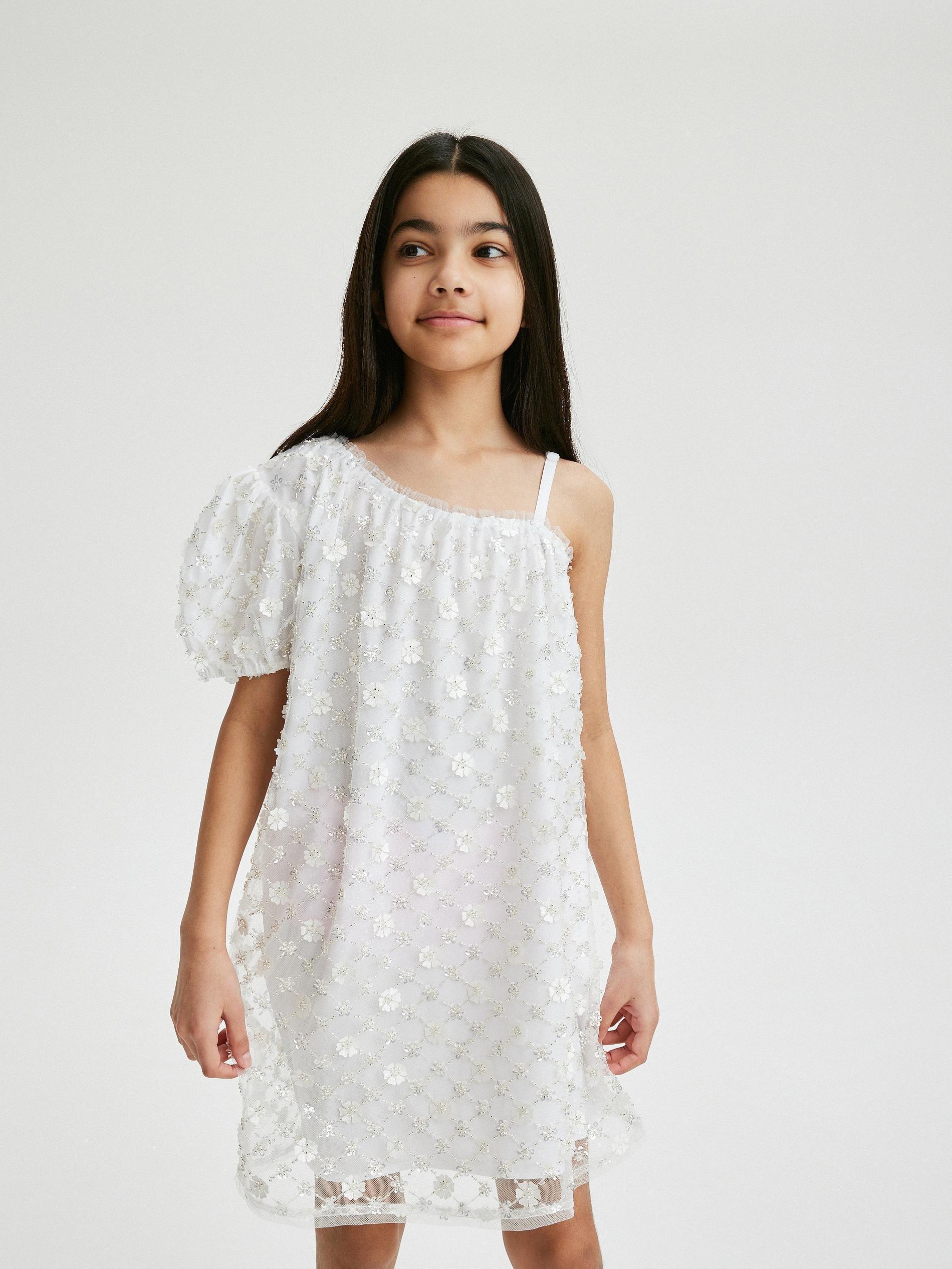 White Sequin Dress, Kids Girls, , large image number 1