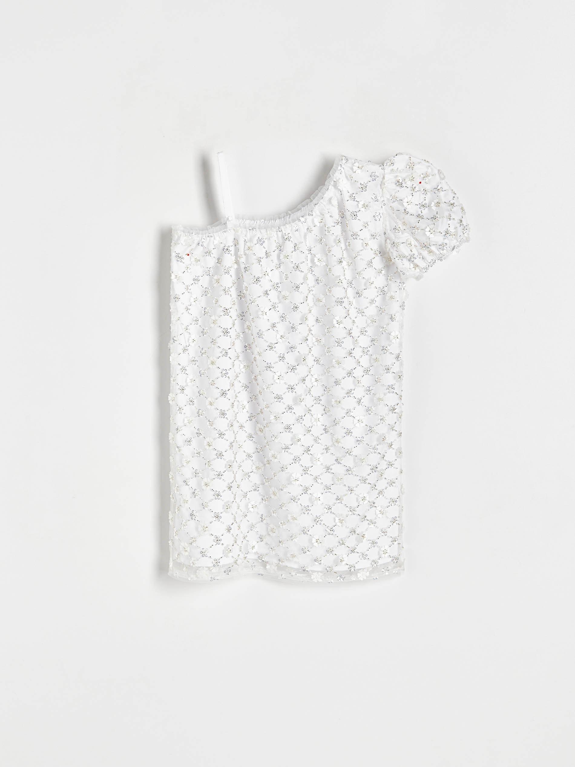 Reserved - White Sequin Dress, Kids Girls