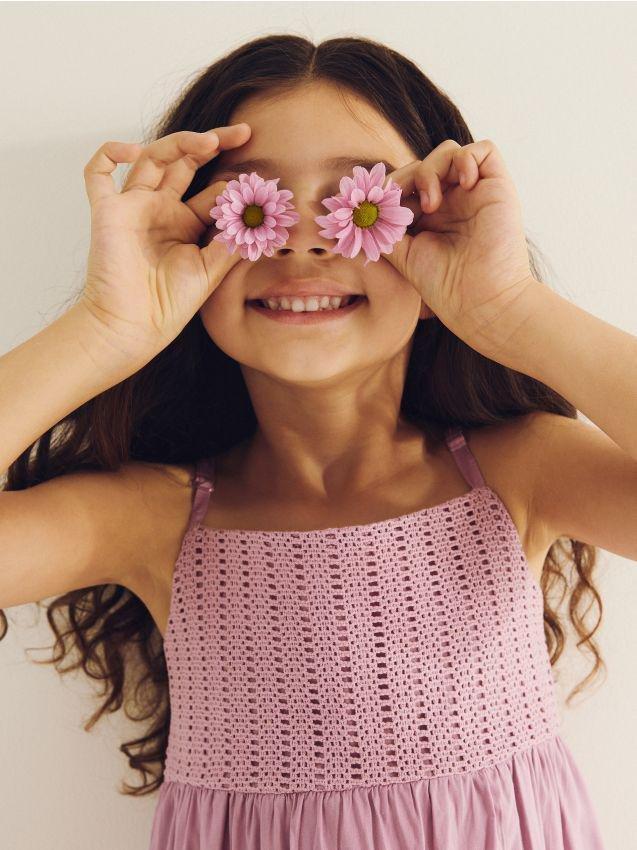 Pink Mini Dress, Kids Girls, , large image number 0