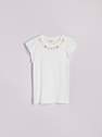 Reserved - White T-Shirt With Ruffle Details