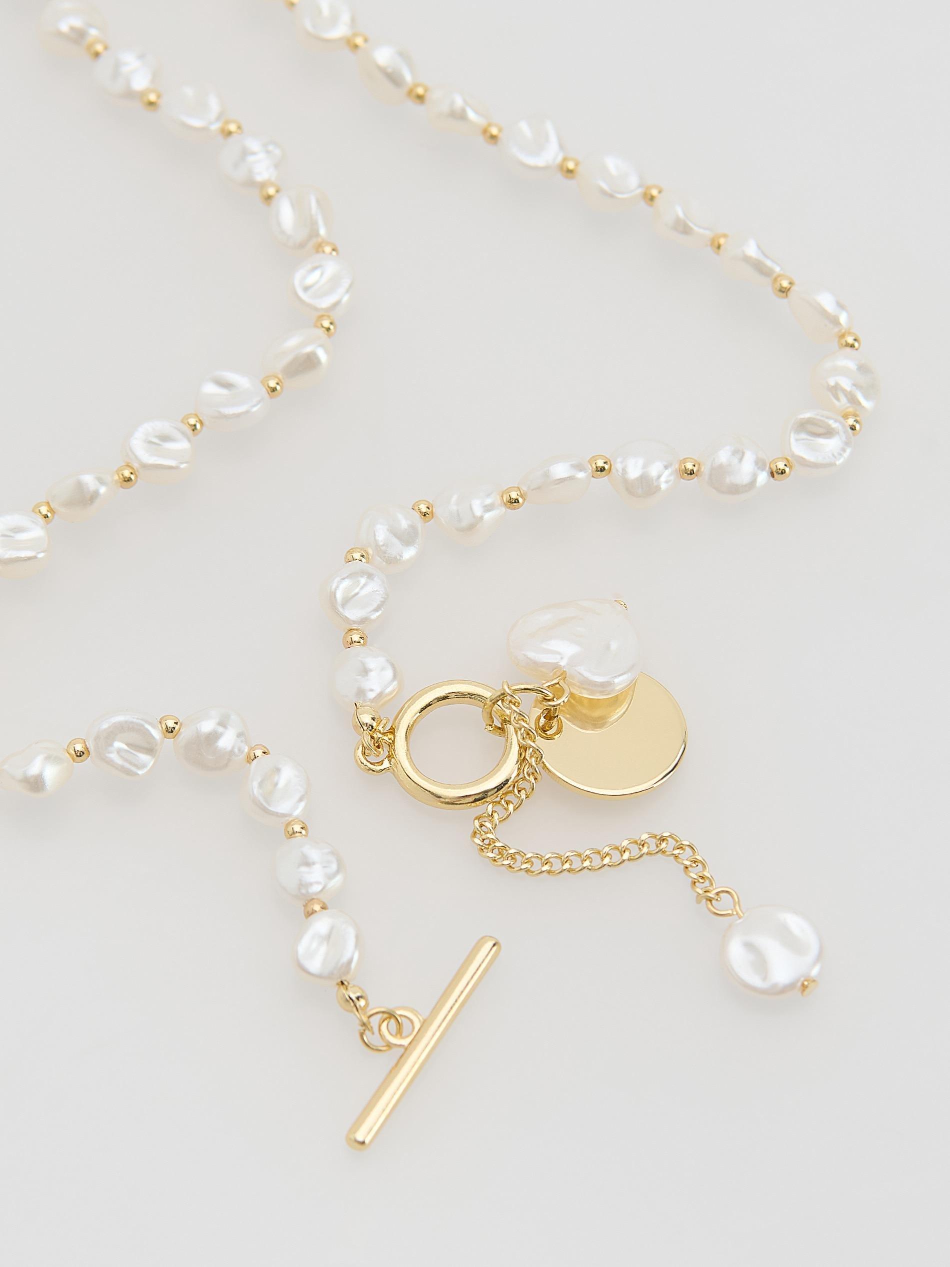 Cream Necklace With Pendant, Ivory, large image number 2