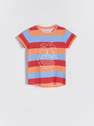 Reserved - Multicolor Striped T-Shirt With Print In Relief
