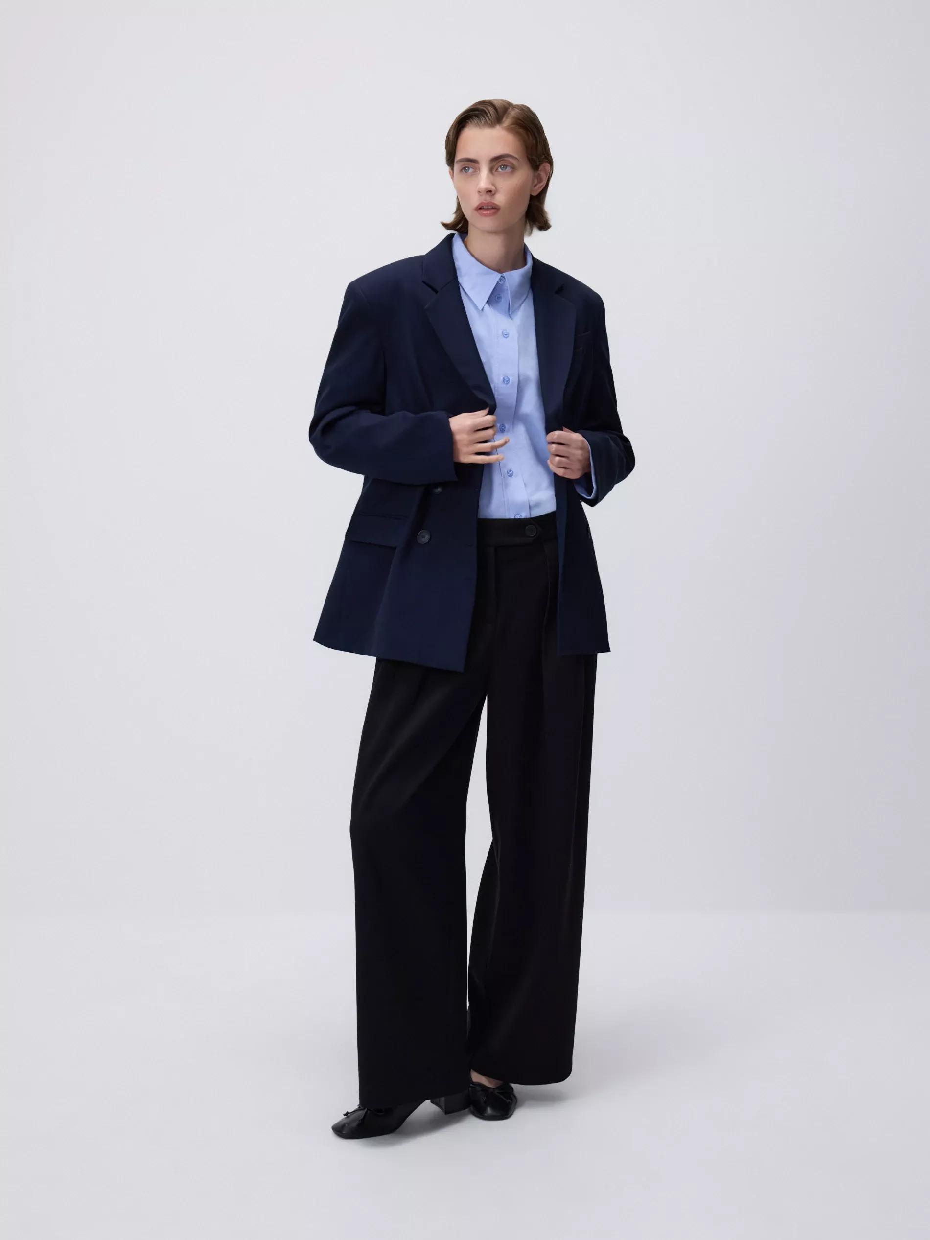 NAVY Oversize double-breasted blazer, Navy, medium