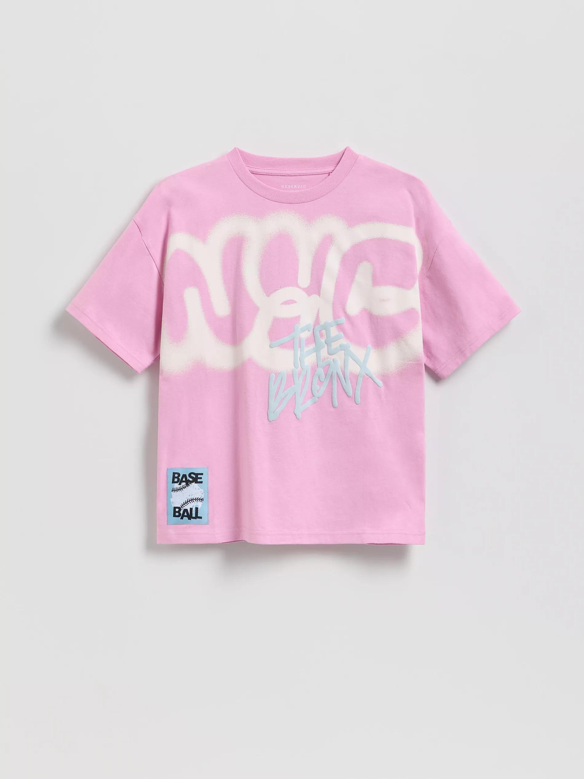 Pink T-Shirt With Print, Pink, large image number 0