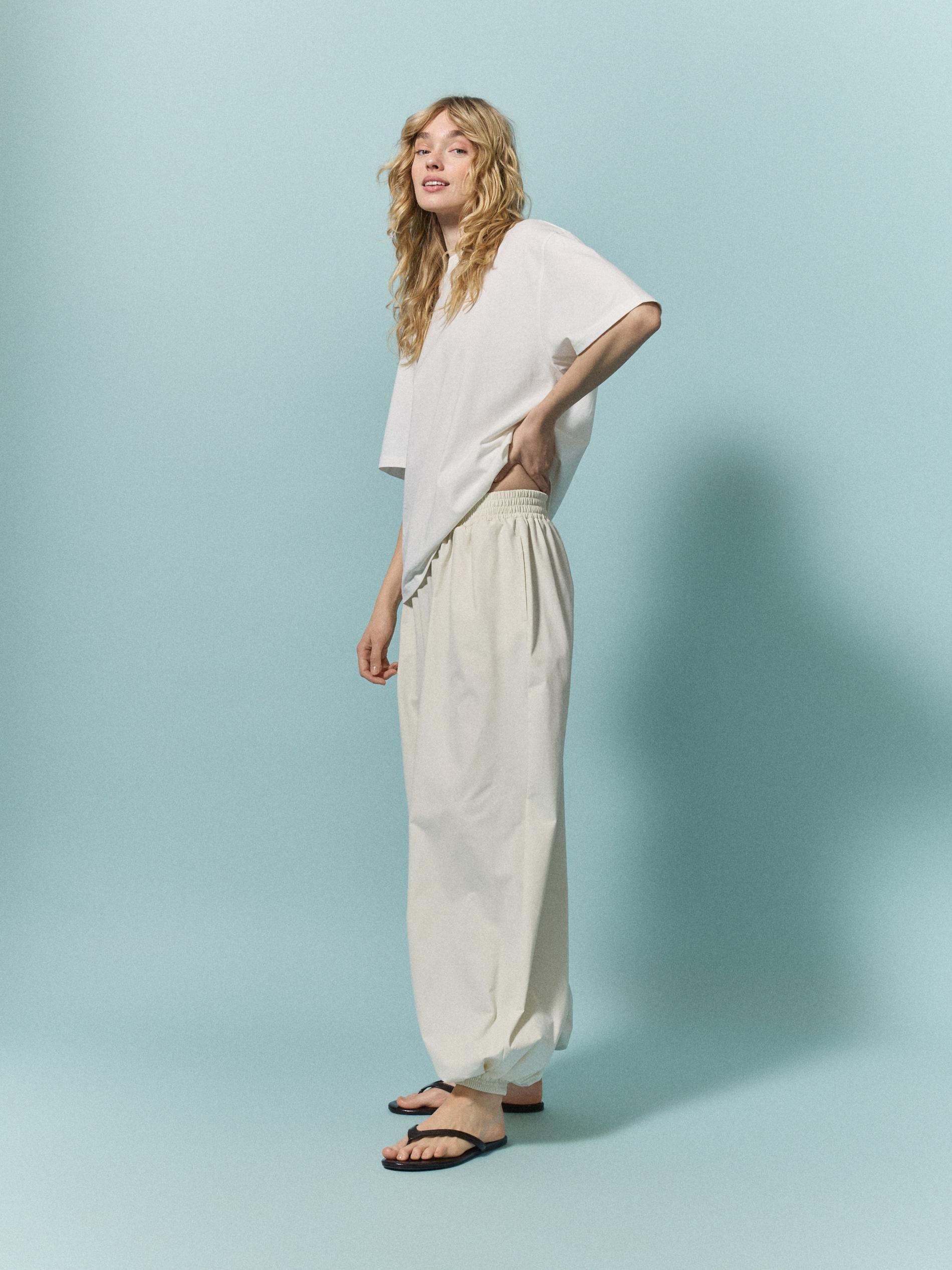 Cream Balloon Trousers, Ivory, large image number 5