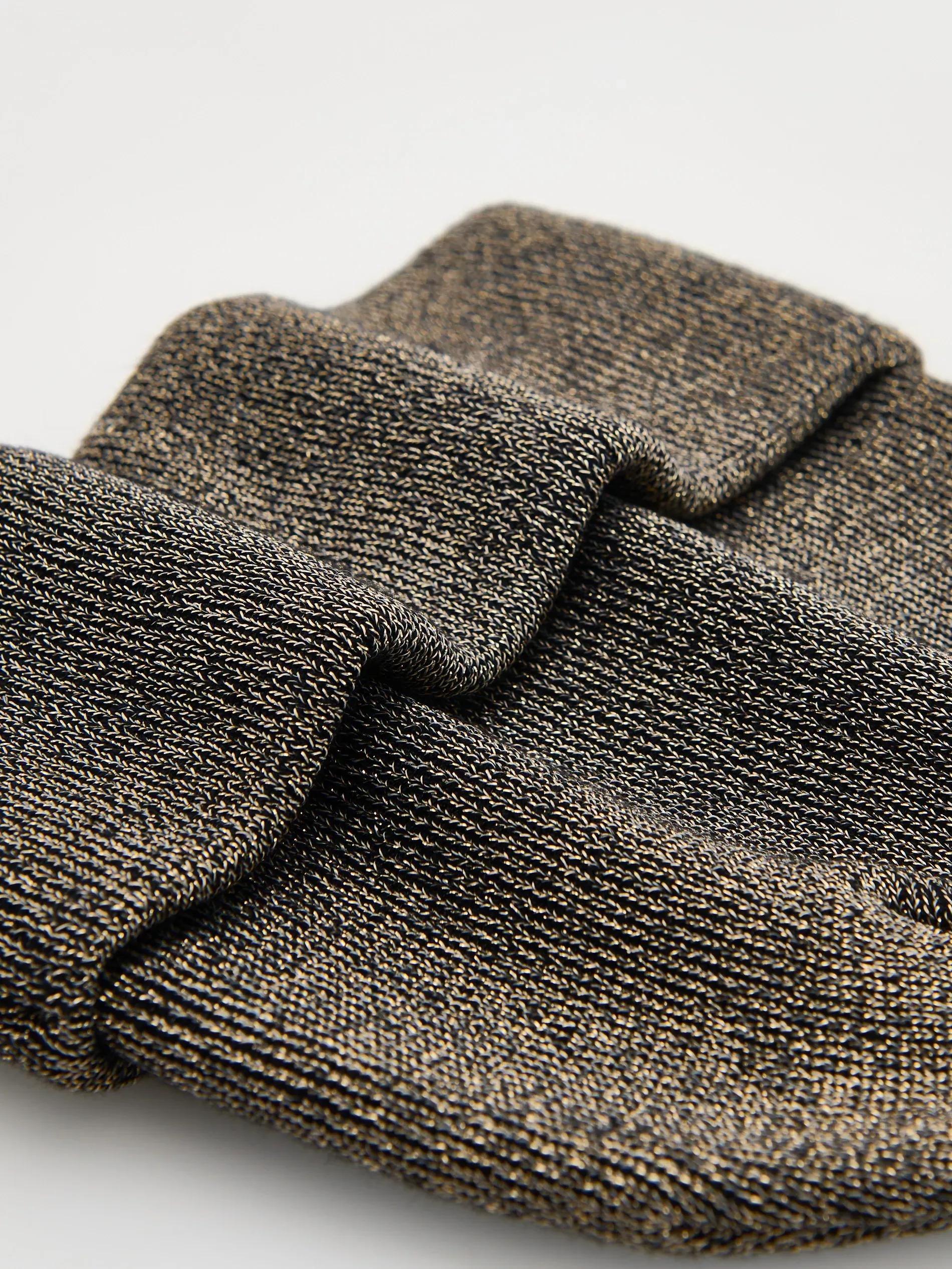 Gold Viscose Blend Beanie, Golden, large image number 2