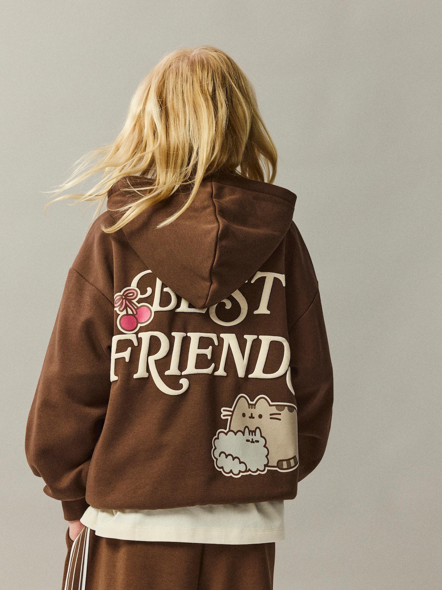 Brown Pusheen Sweatshirt With Applique, Brown, medium
