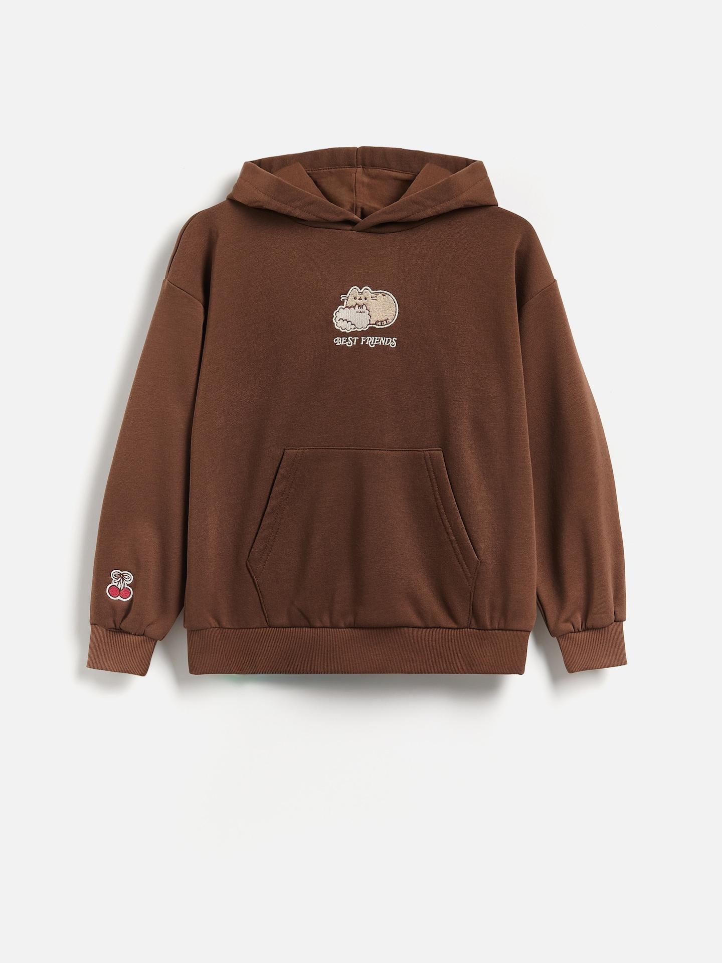 Brown Pusheen Sweatshirt With Applique, Brown, medium
