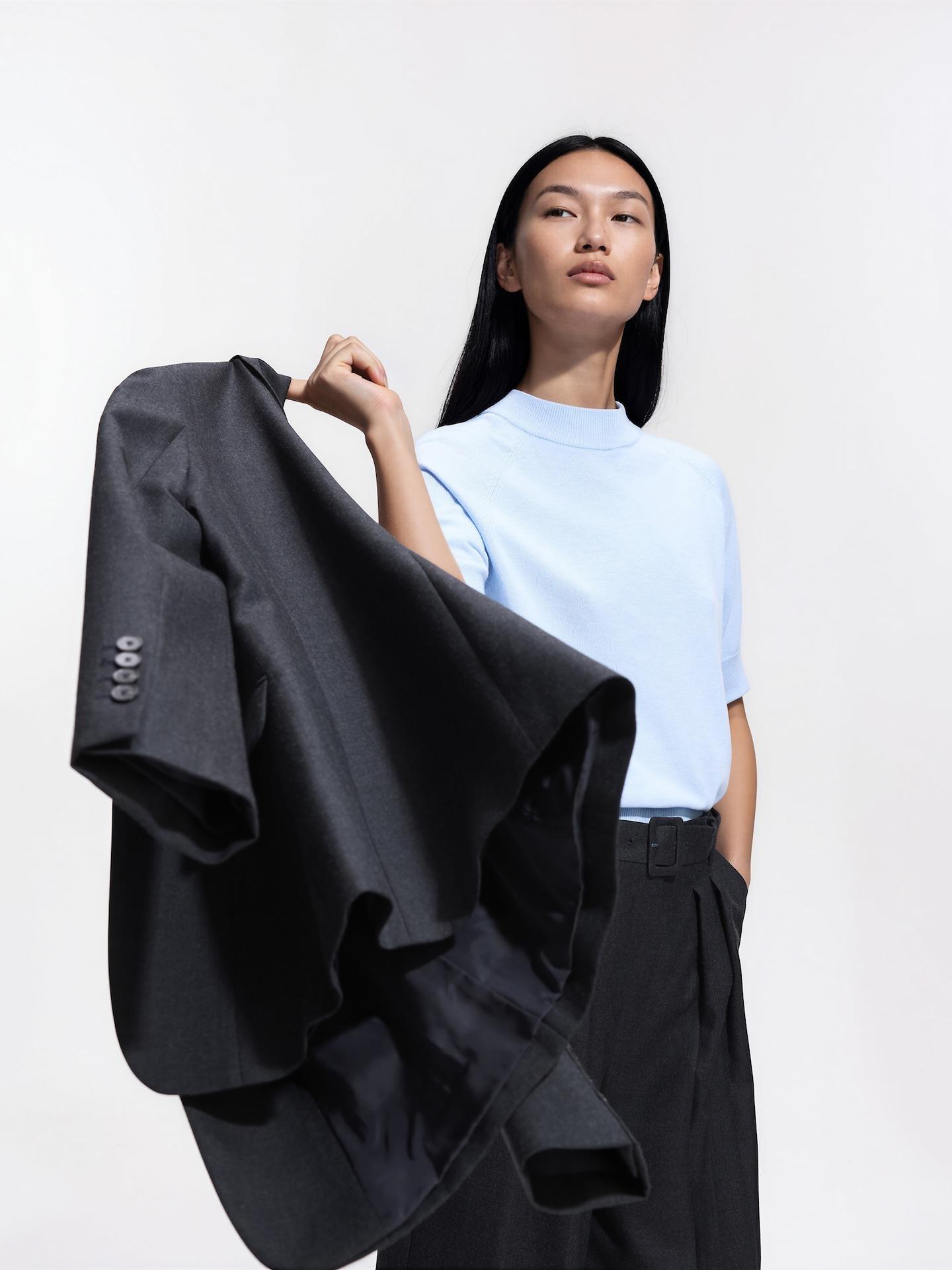 Blue Short-Sleeved Sweater, Blue, large image number 0