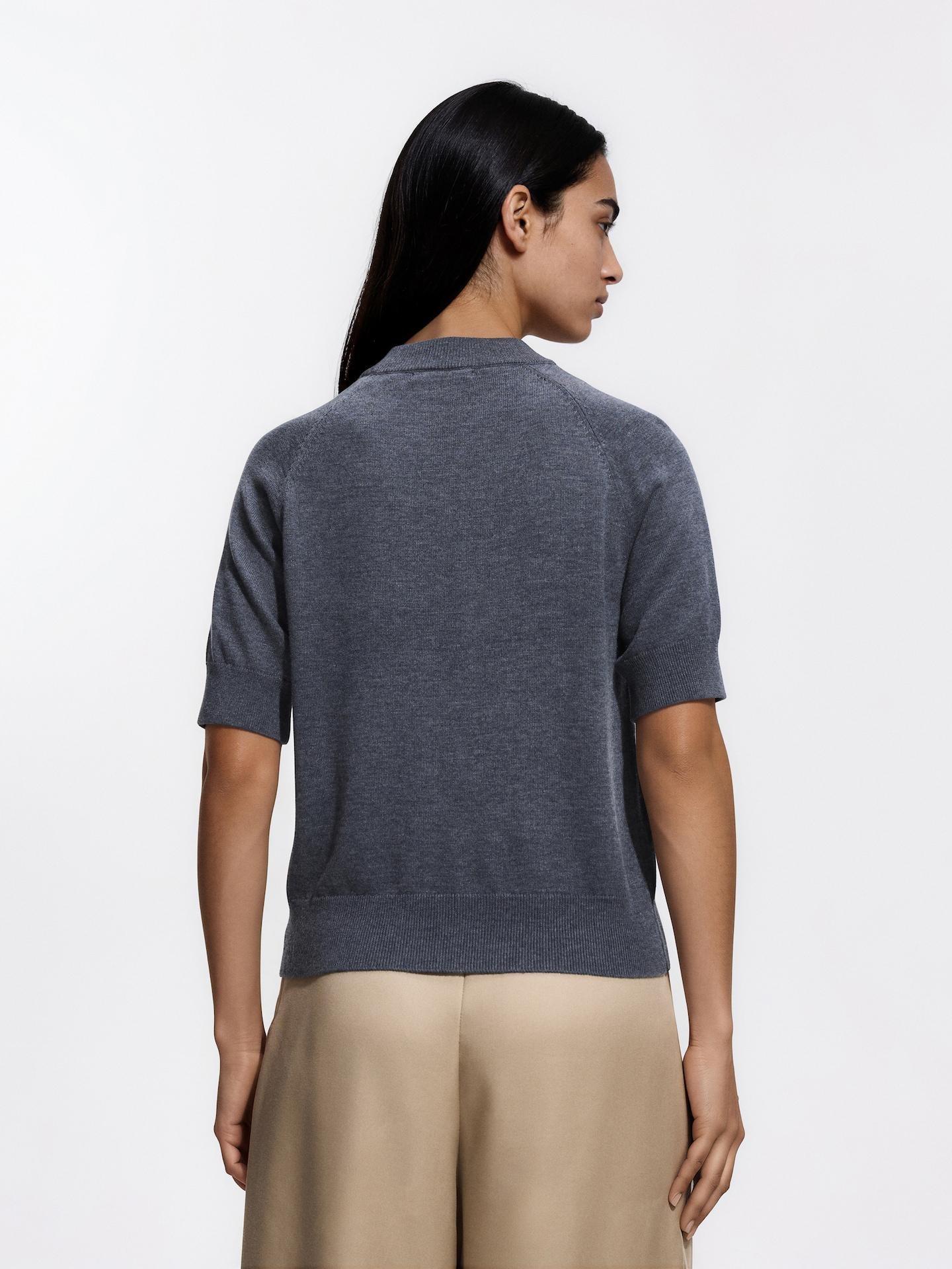 Grey Short-Sleeved Sweater, Grey, large image number 3