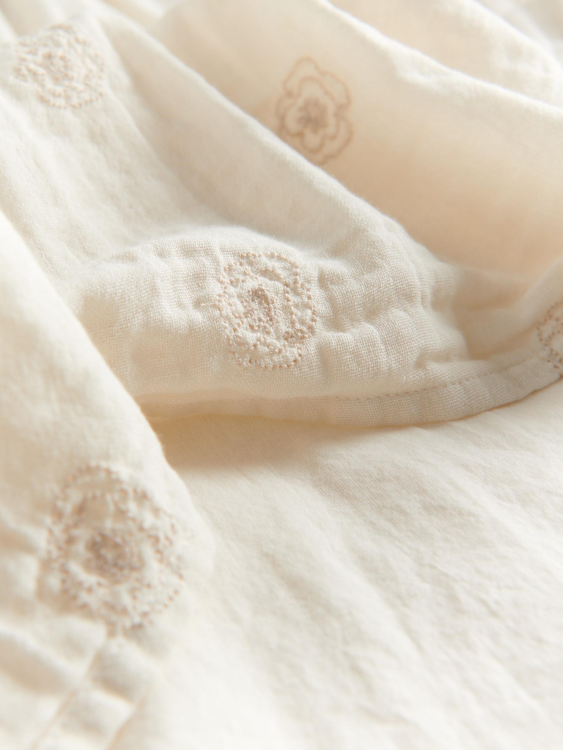 Cream Embroidery Detail Dress, Kids Girls, , large image number 3