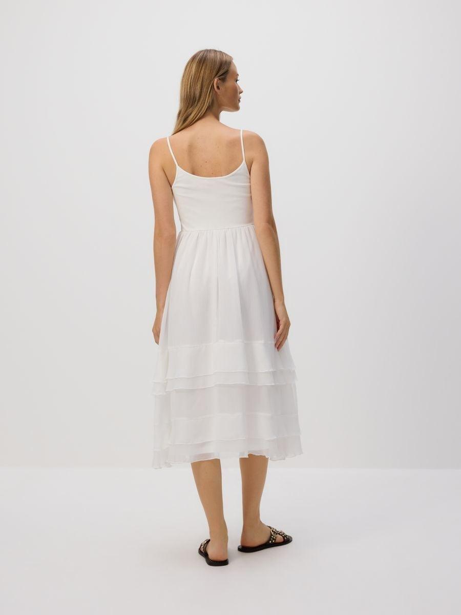 White Cotton Dress With Spaghetti Straps, , large image number 1