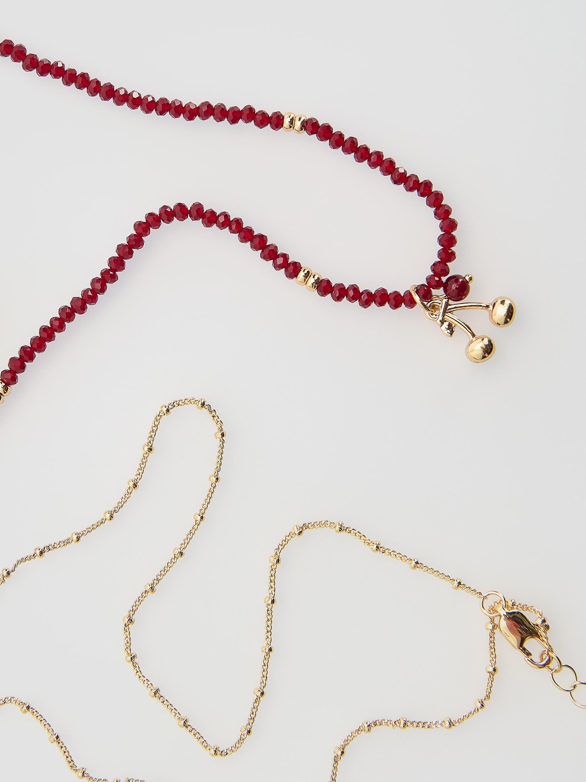 Mahogany Necklace Set, Burgundy, large image number 1