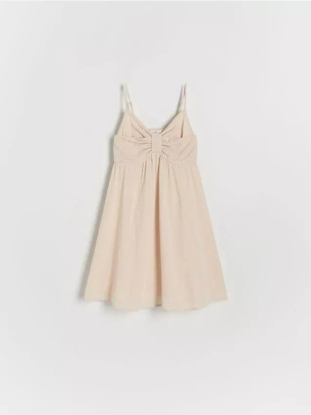 Beige Linen Dress, Kids Girls, , large image number 0