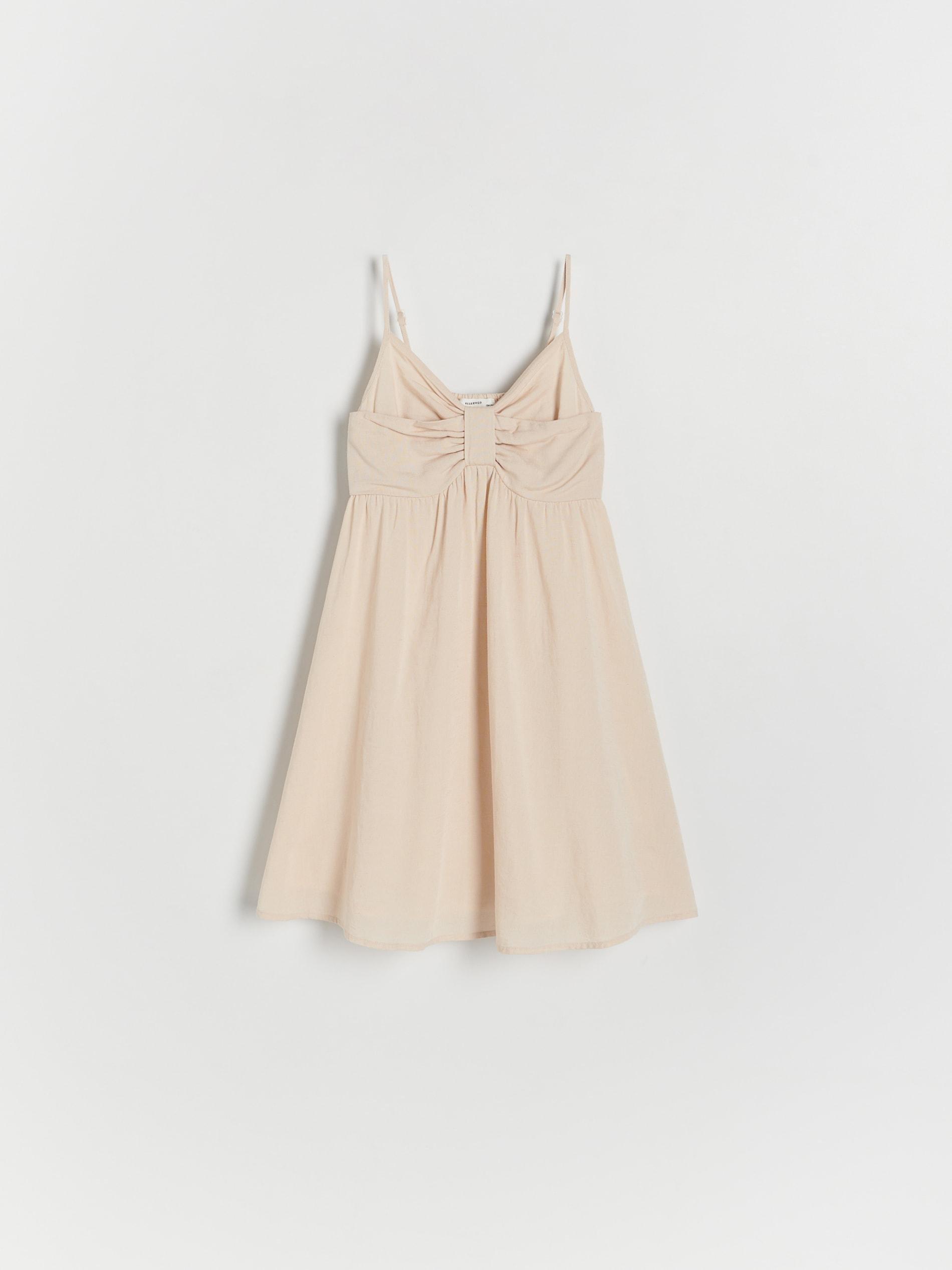 Beige Linen Dress, Kids Girls, , large image number 1