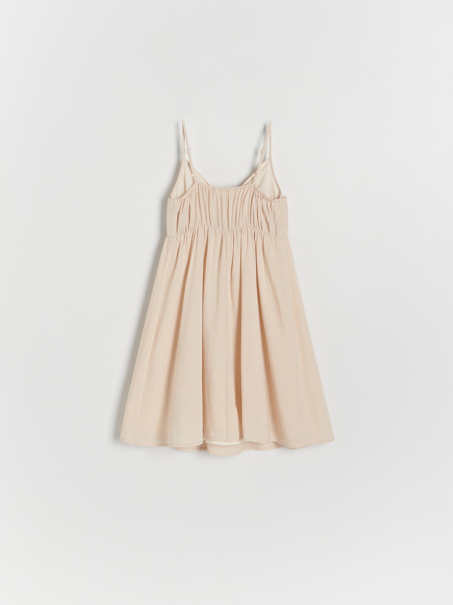 Beige Linen Dress, Kids Girls, , large image number 4