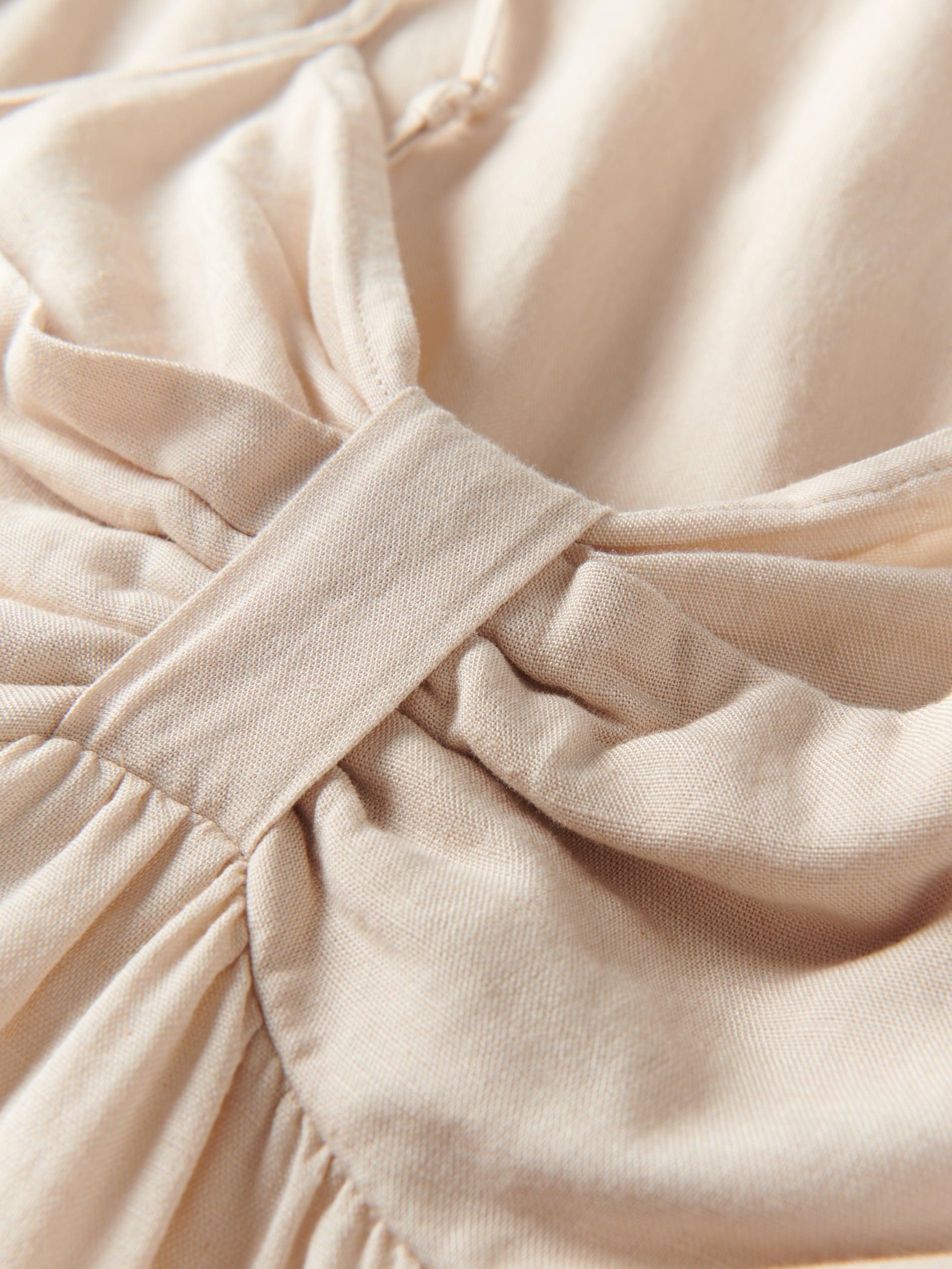 Beige Linen Dress, Kids Girls, , large image number 5