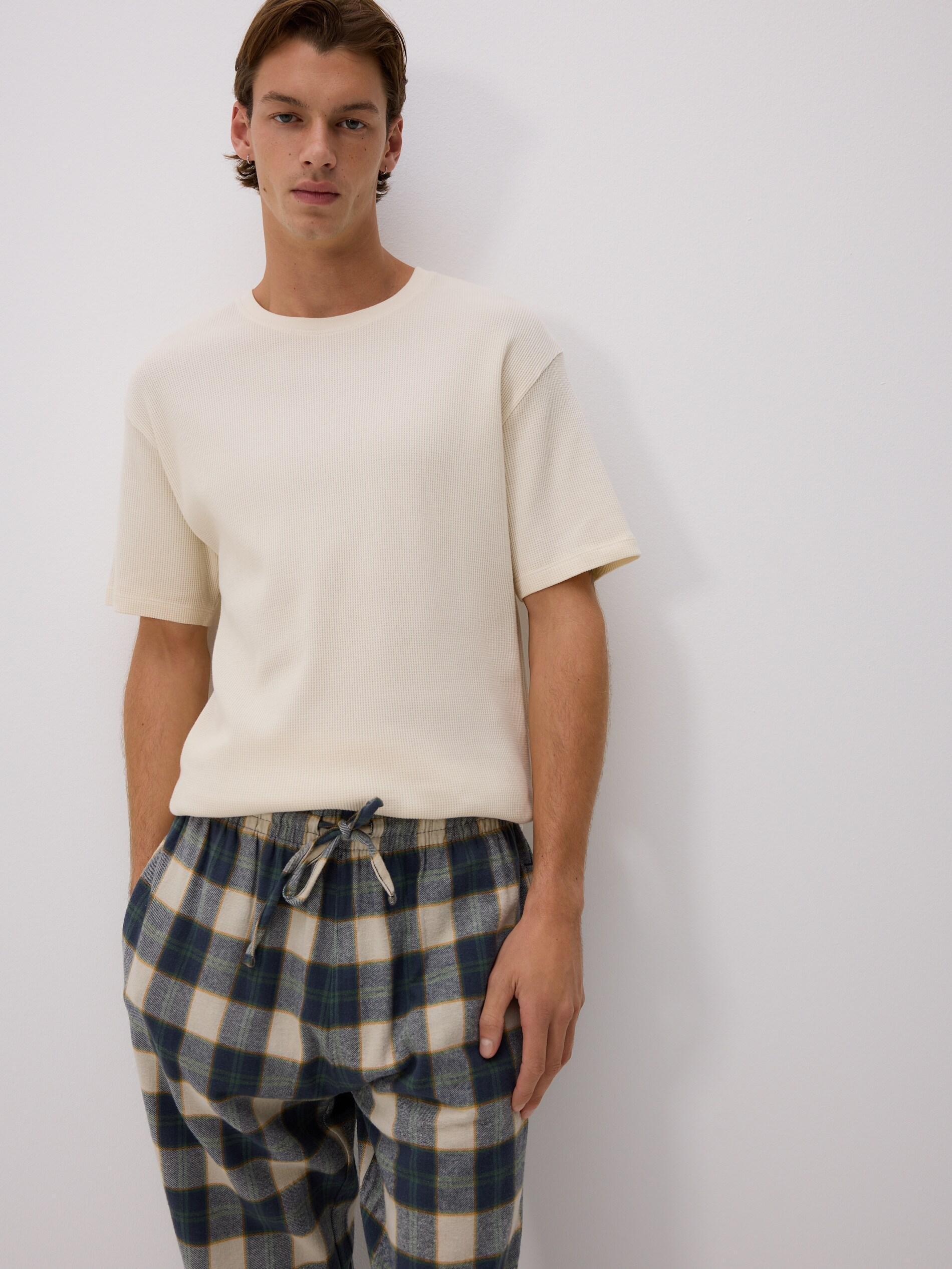 Beige Two Piece Pyjama Set, Ivory, medium