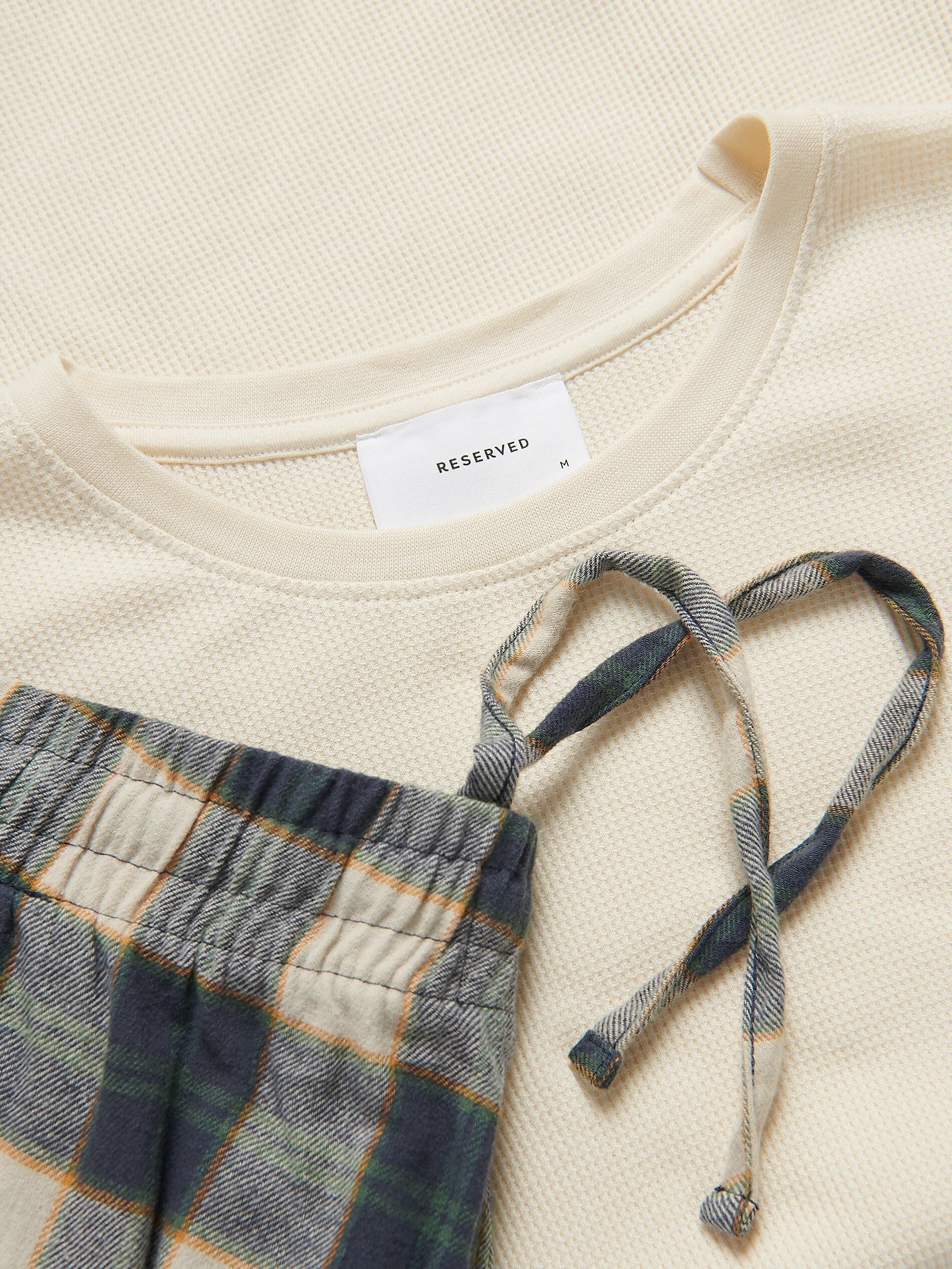 Beige Two Piece Pyjama Set, Ivory, large image number 5