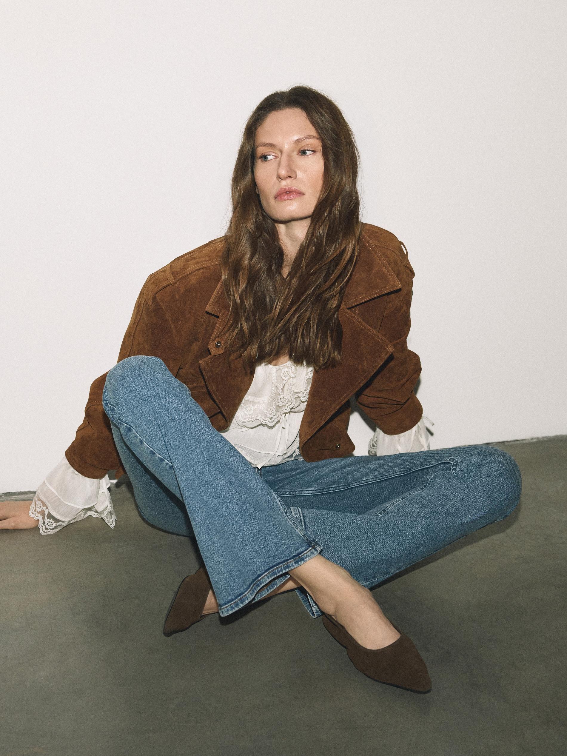 Brown Suede Ballerinas, Brown, large image number 1