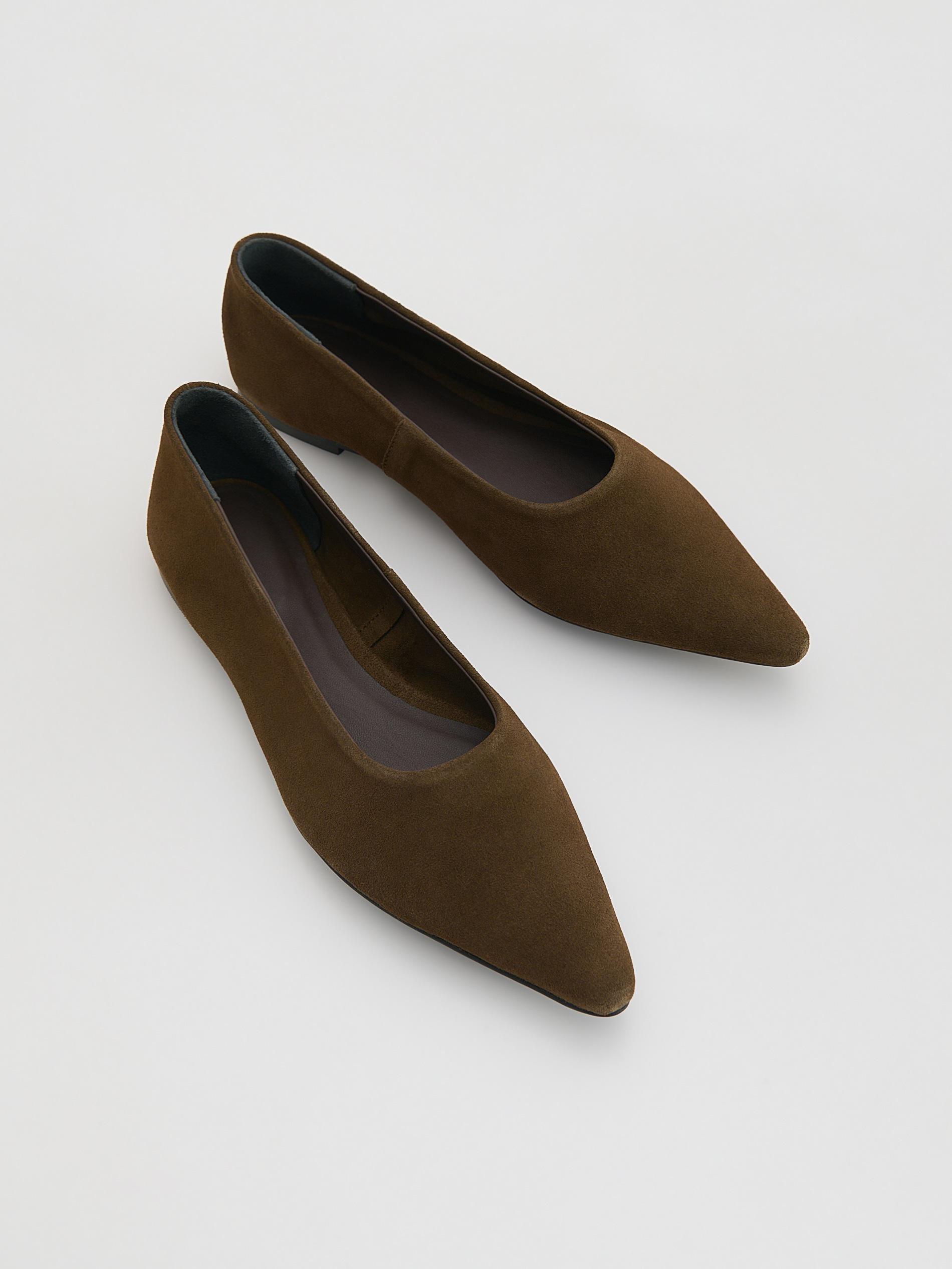 Brown Suede Ballerinas, Brown, large image number 3