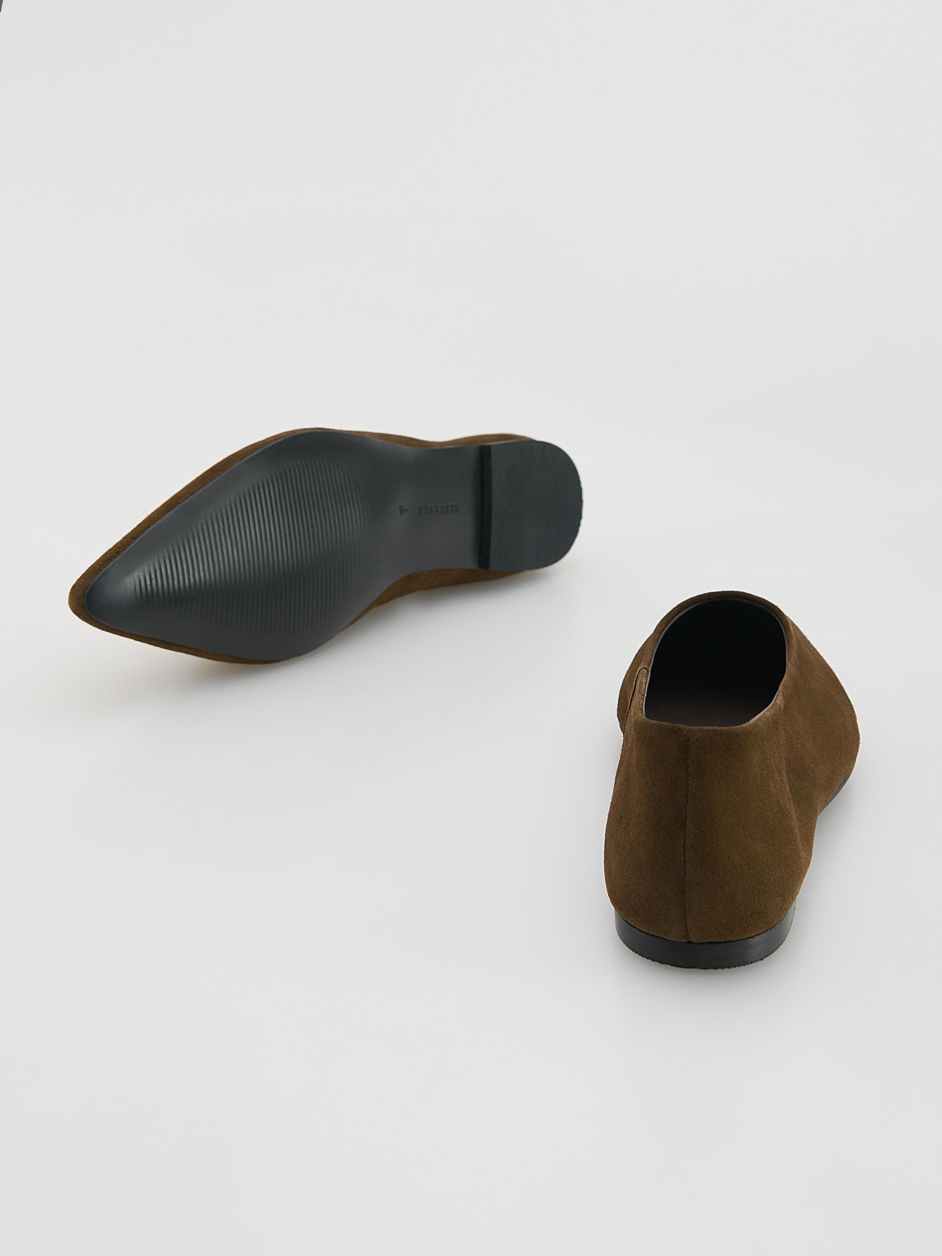 Brown Suede Ballerinas, Brown, large image number 4