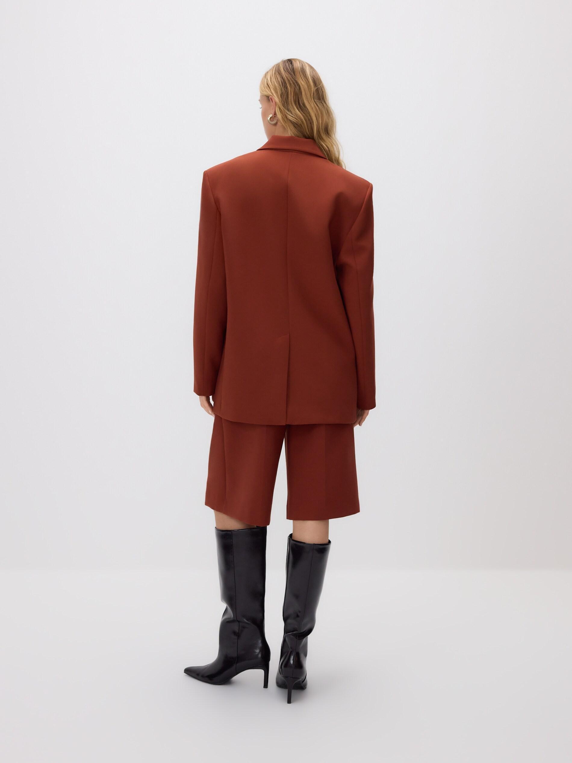 Brown Double-Breasted Jacket, Orange, large image number 4