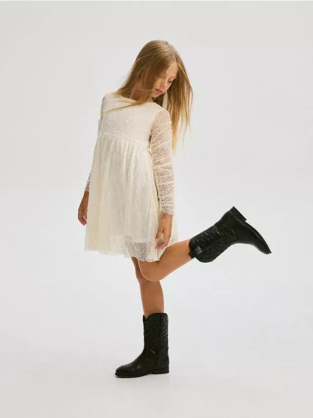 Cream Lace Dress, , large image number 0