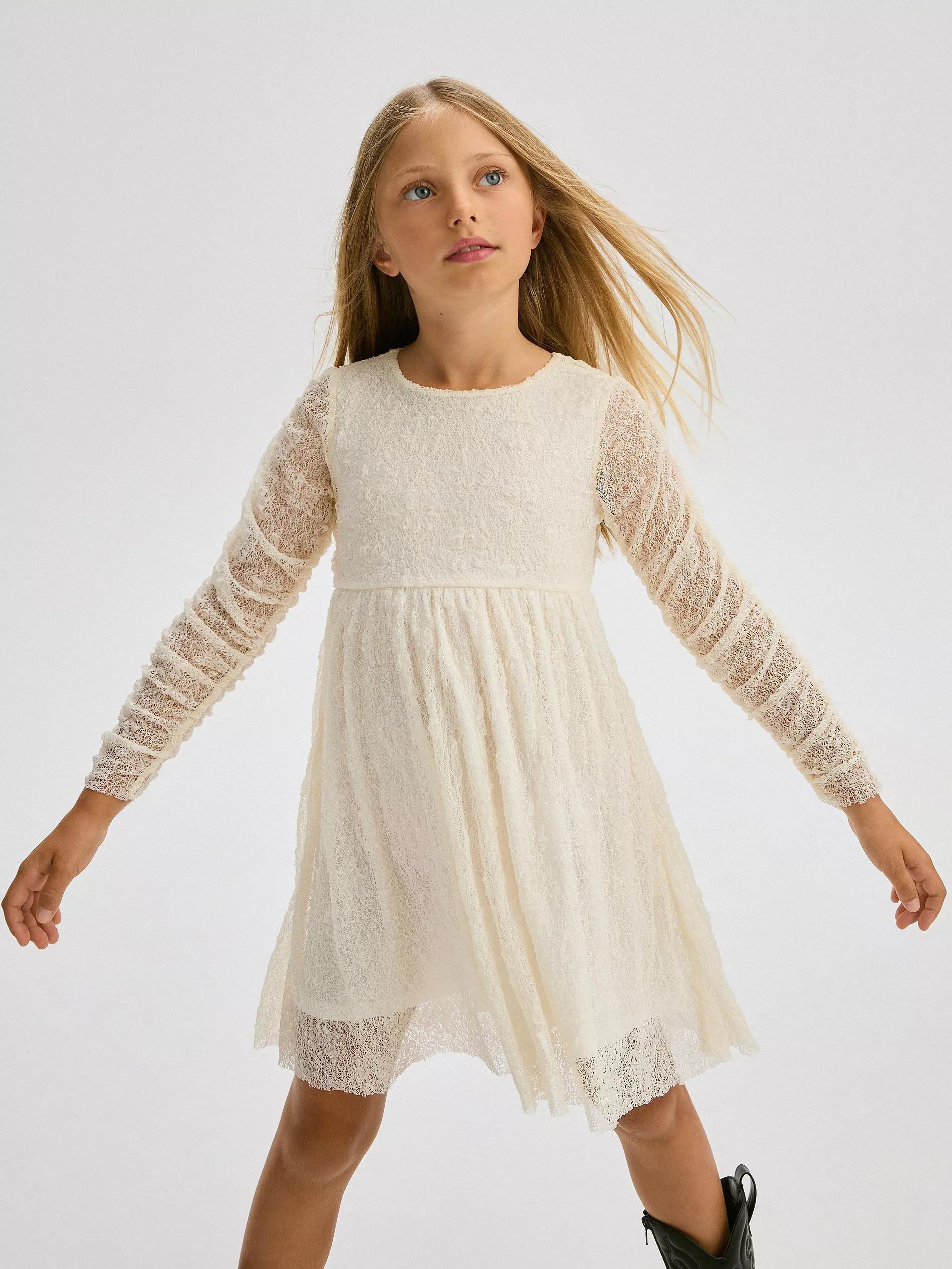 Cream Lace Dress, , large image number 6