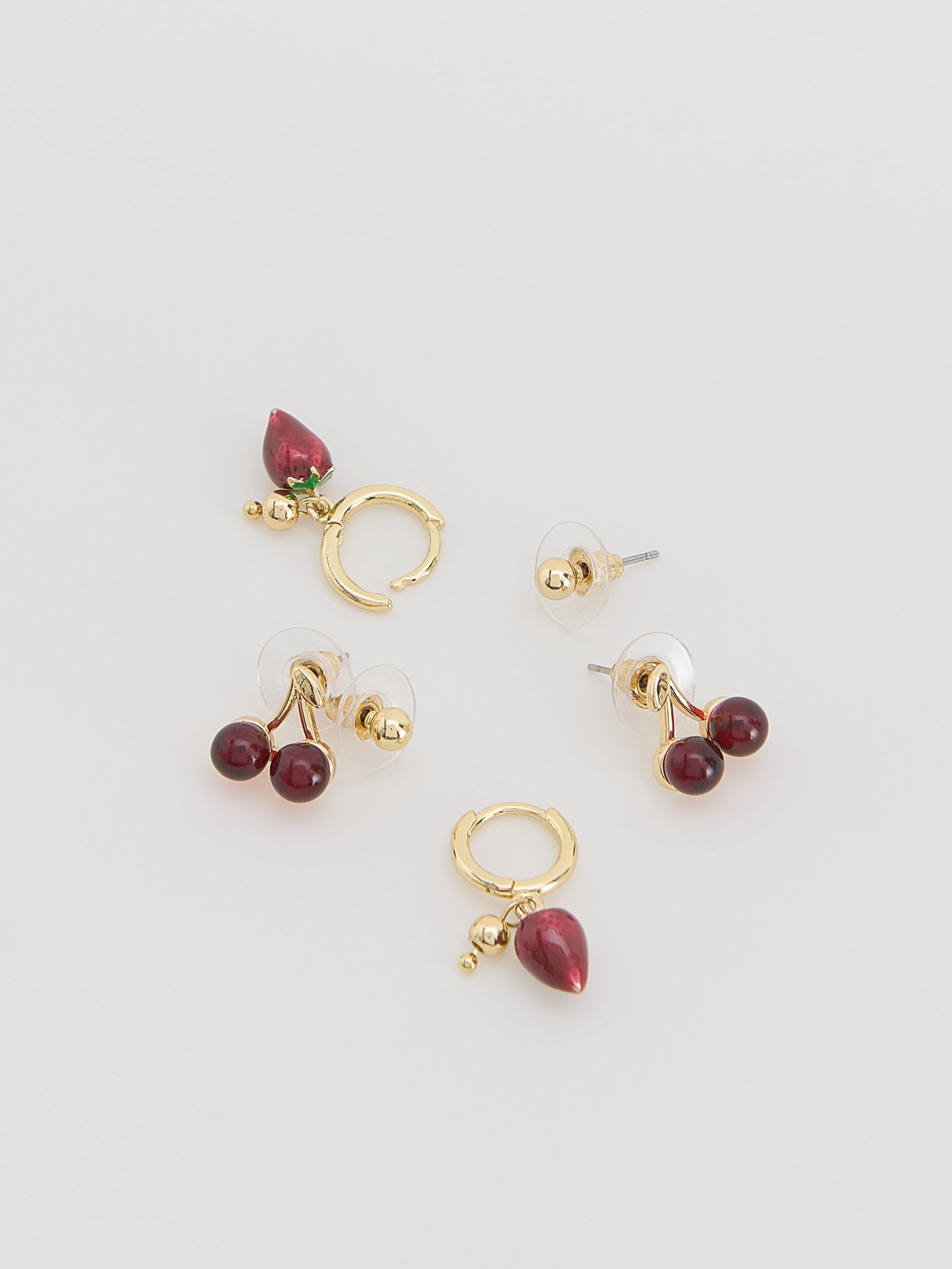 Golden Earrings Set With Pendants, Golden, large image number 1