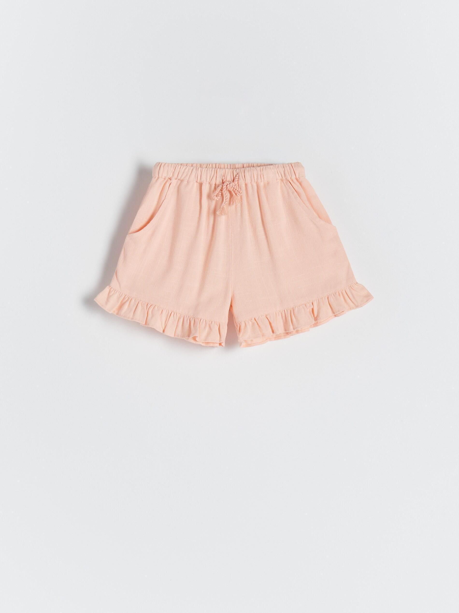 Peach Shorts With Ruffled Hemming, Girls, , large image number 1