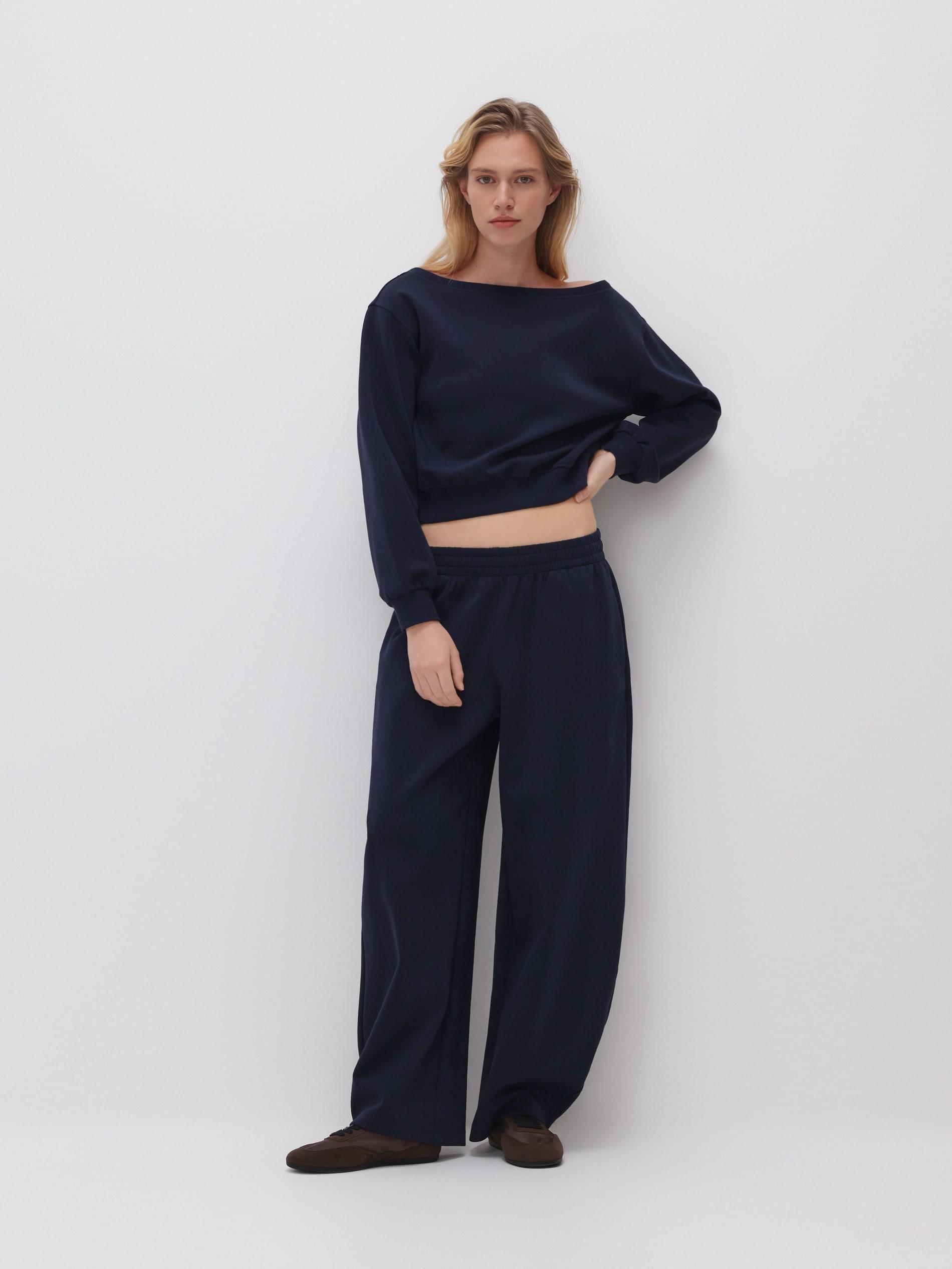 Navy Barrel Sweatpants, Blue, large image number 1