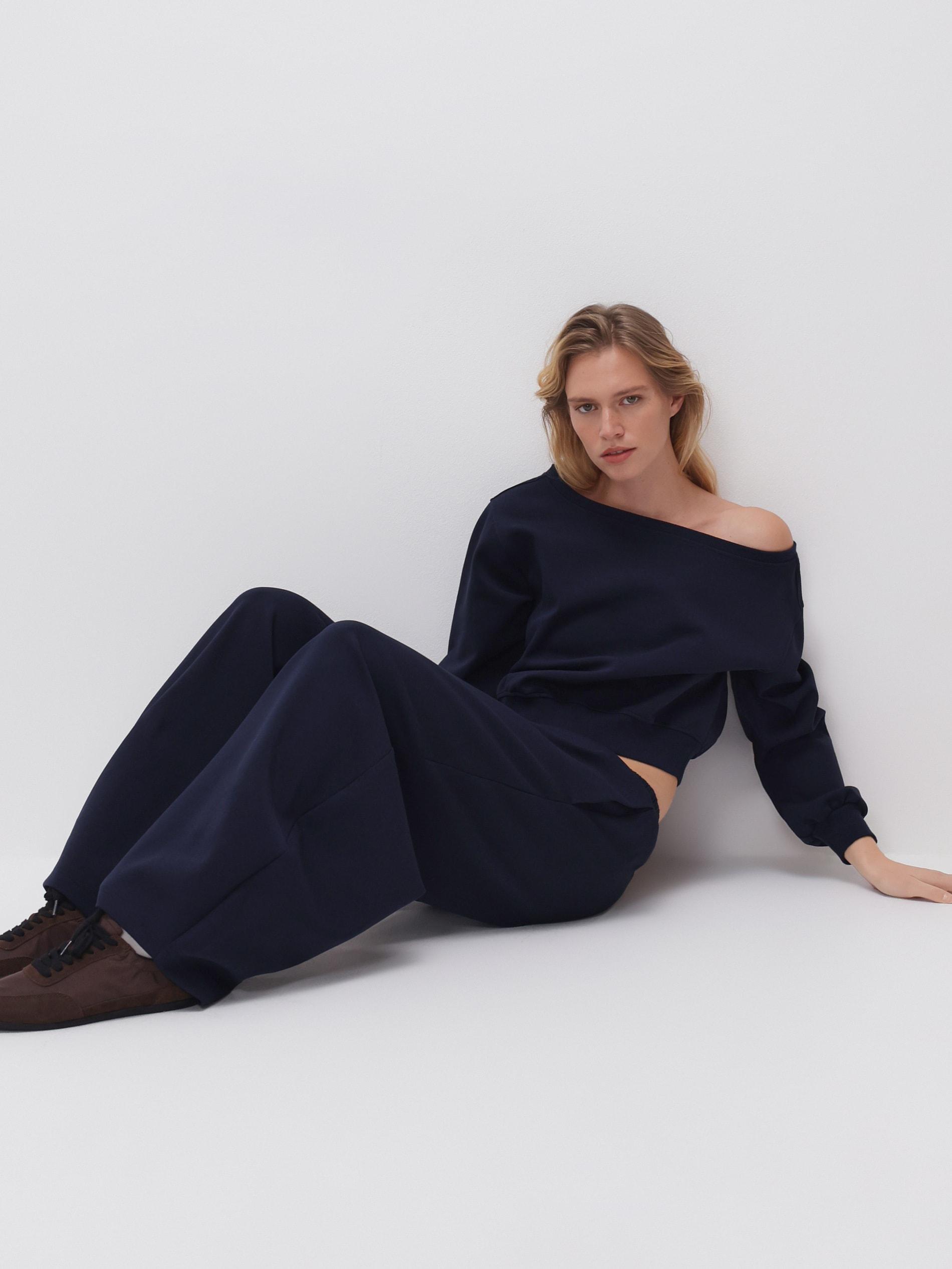 Navy Barrel Sweatpants, Blue, large image number 2