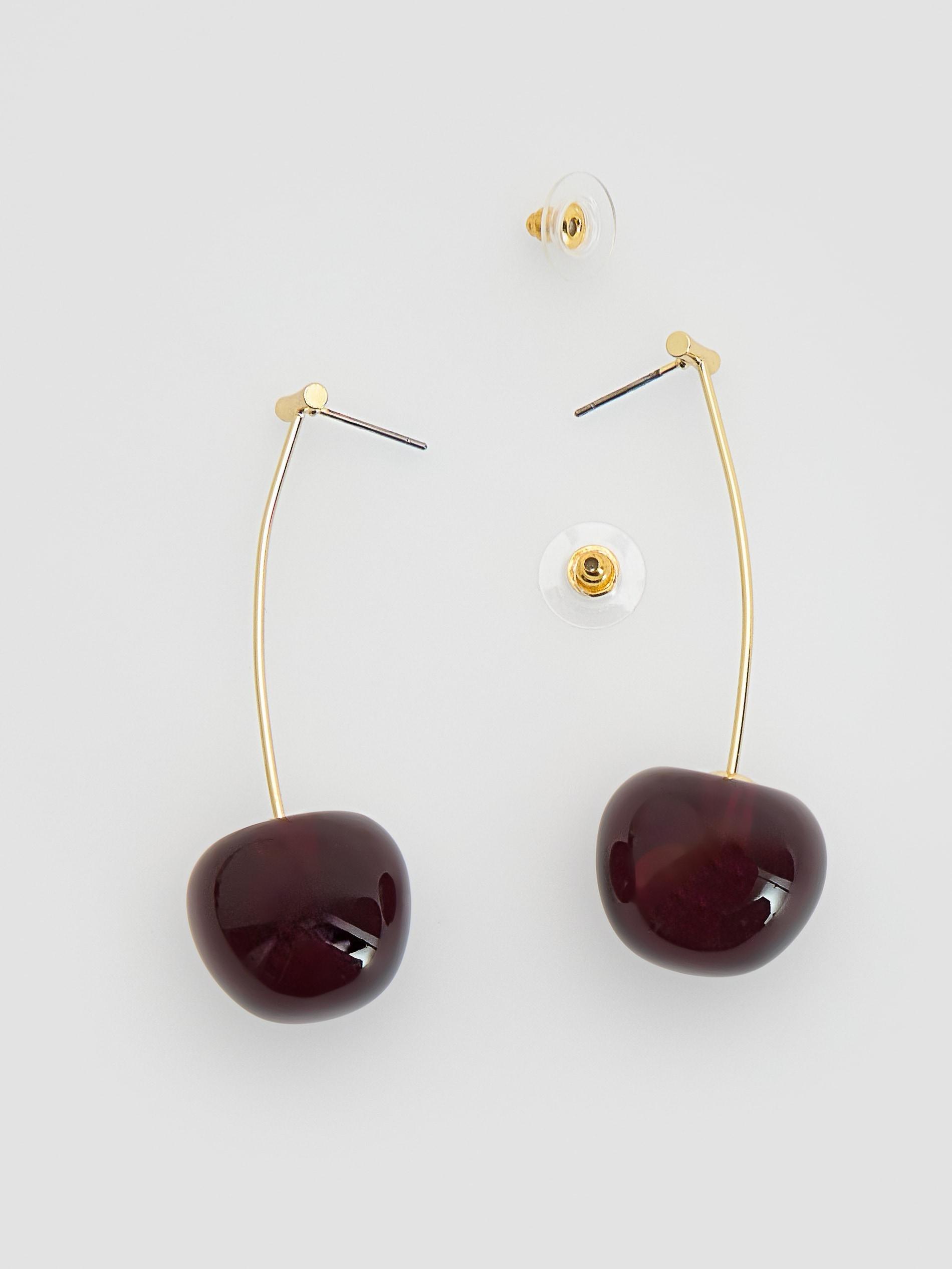 Maroon Dangle Earrings, Burgundy, medium