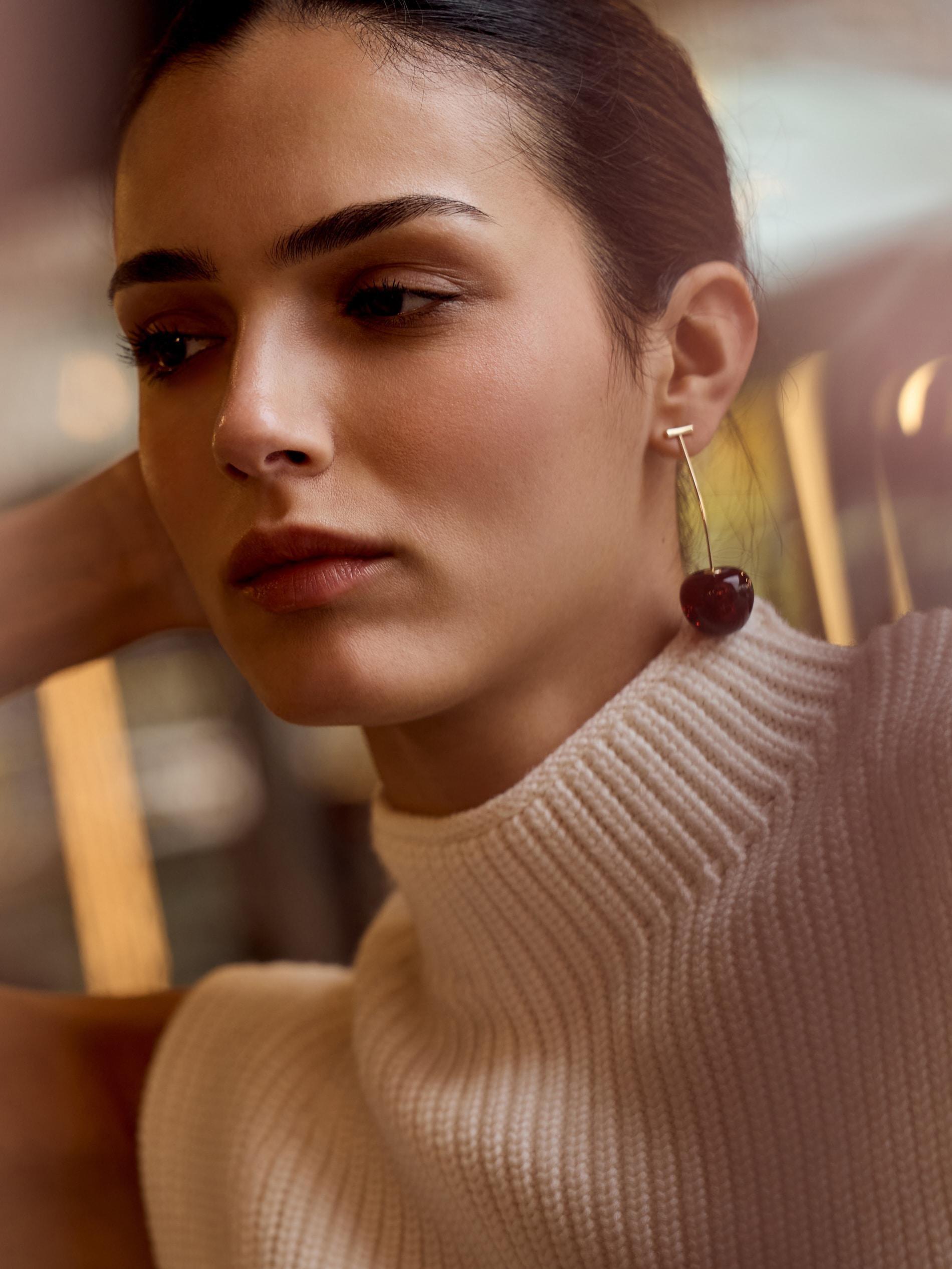 Maroon Dangle Earrings, Burgundy, medium
