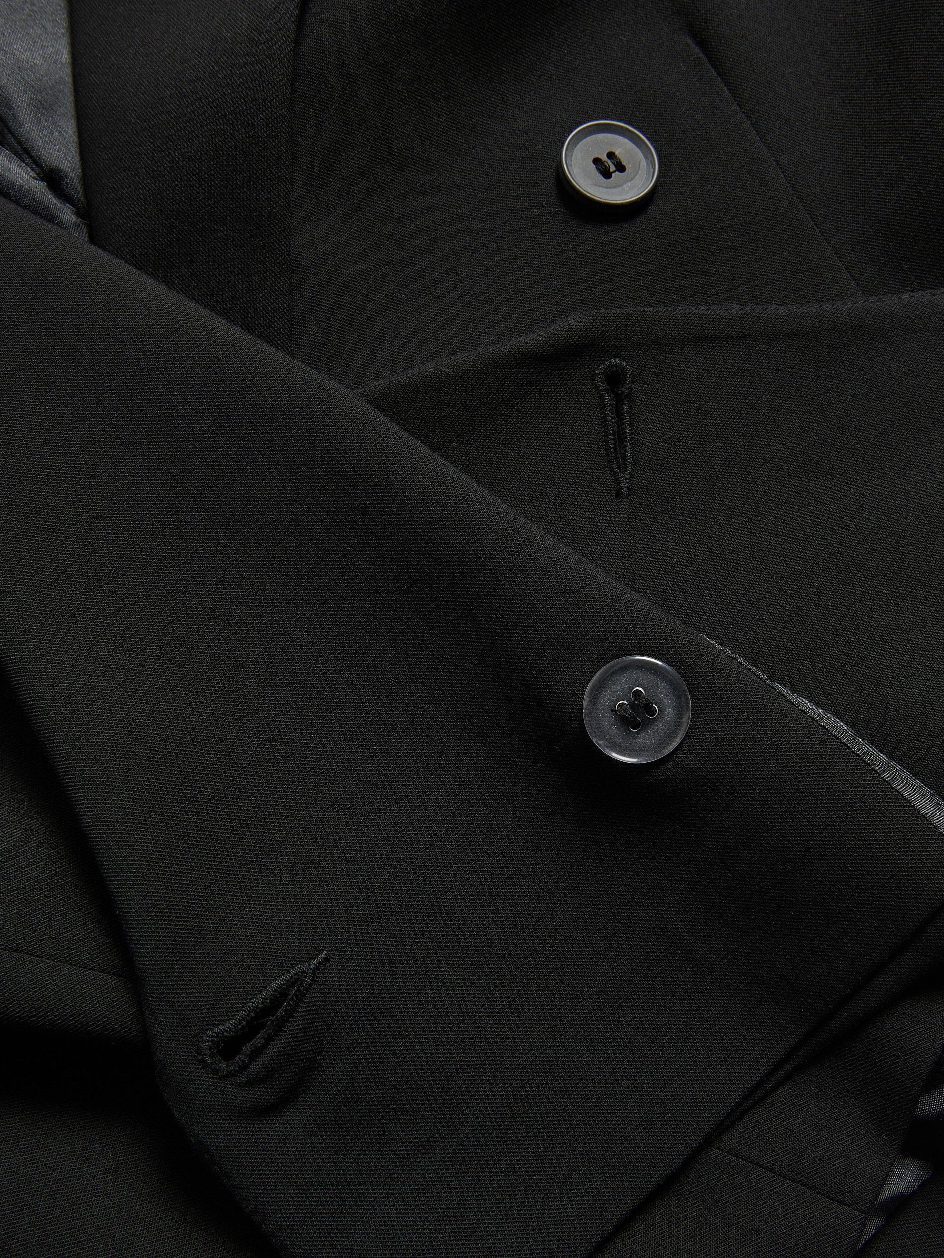 Black Short Wool-Blend Blazer, Black, large image number 6