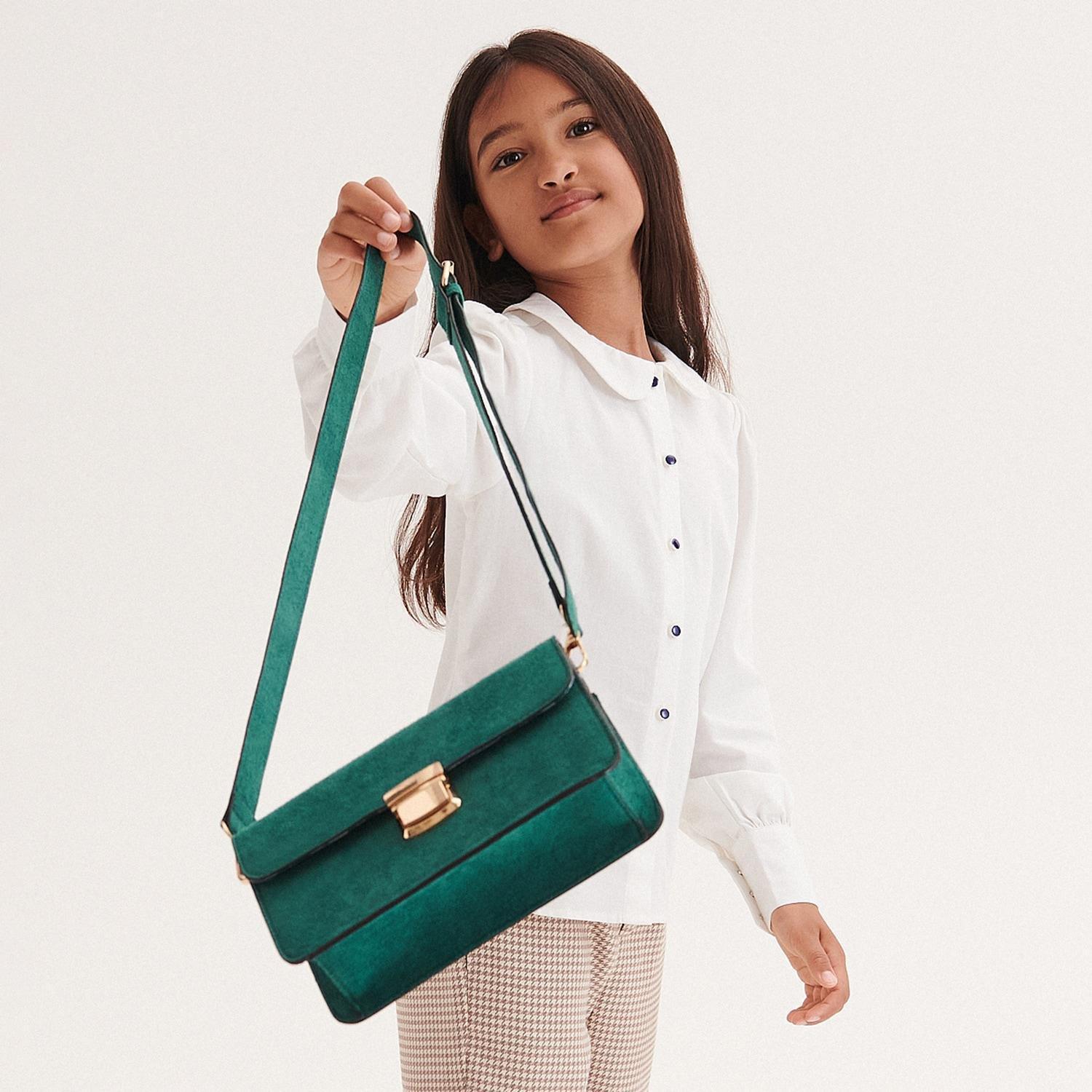Green Messenger Bag, Kids Girls, , large image number 1