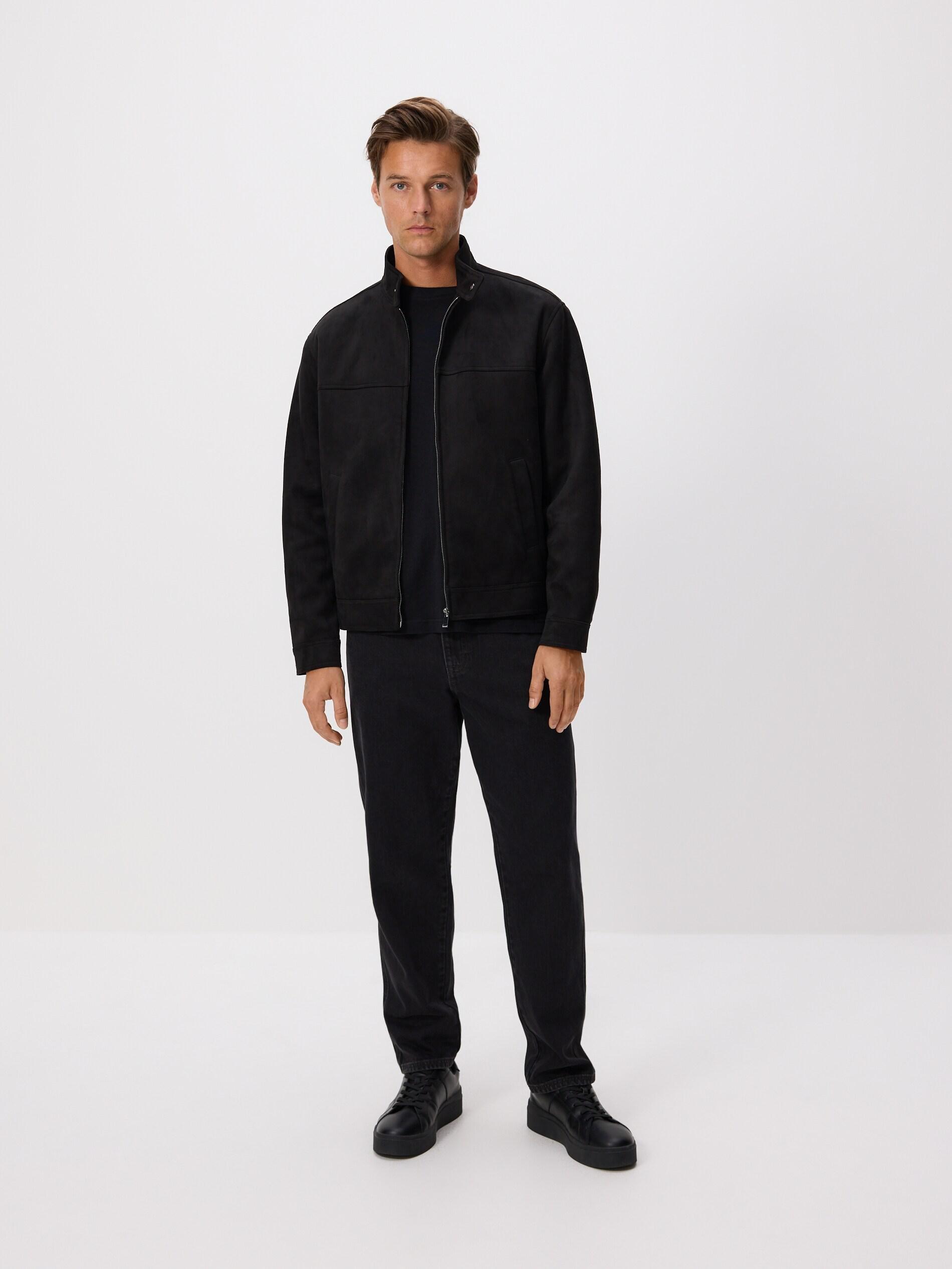 Black Faux Suede Jacket, Black, large image number 1