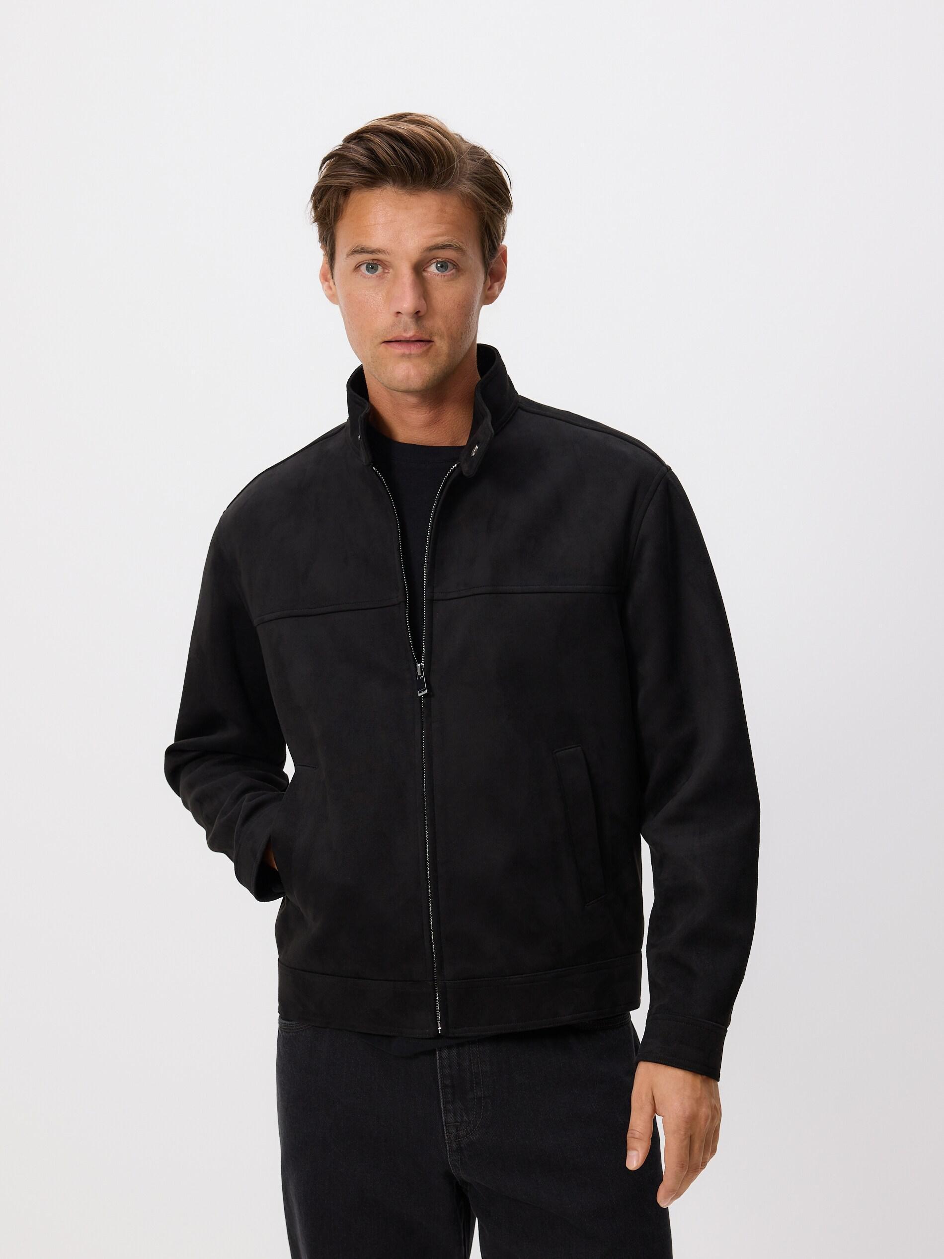 Black Faux Suede Jacket, Black, large image number 2
